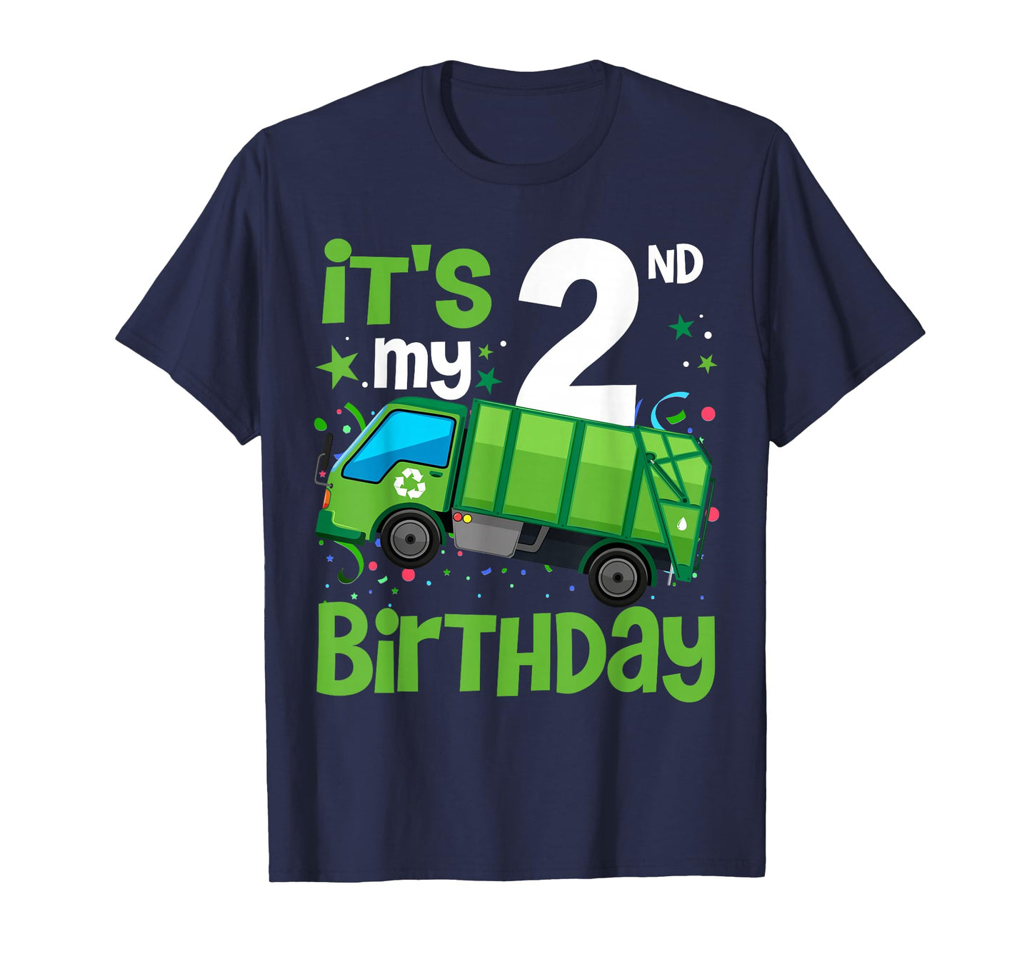 It's My 2nd Birthday Garbage Truck 2 Year Old Birthday Boy T-Shirt