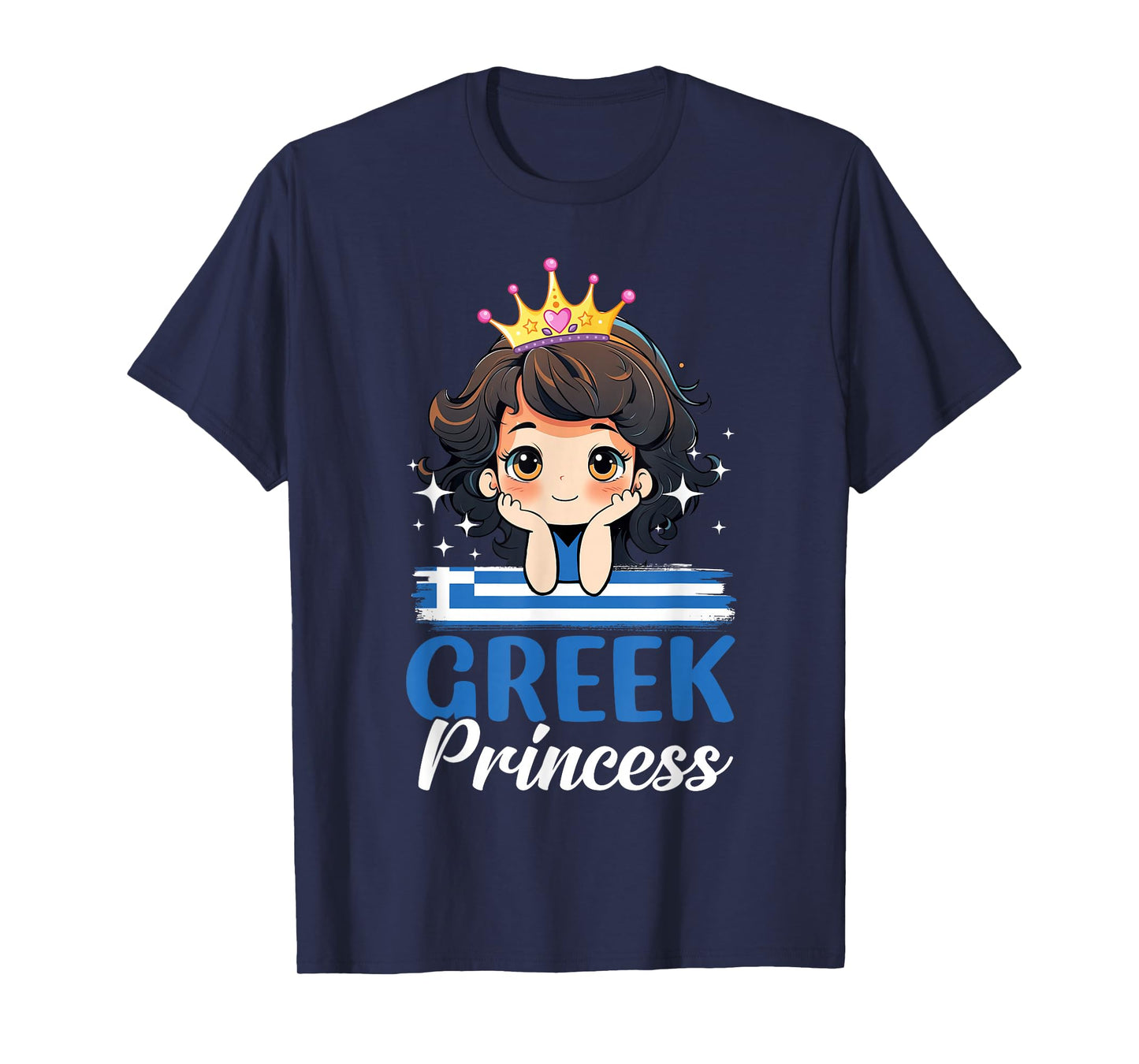 Greek Princess Greece Girl Cute Greek Flag T-Shirt