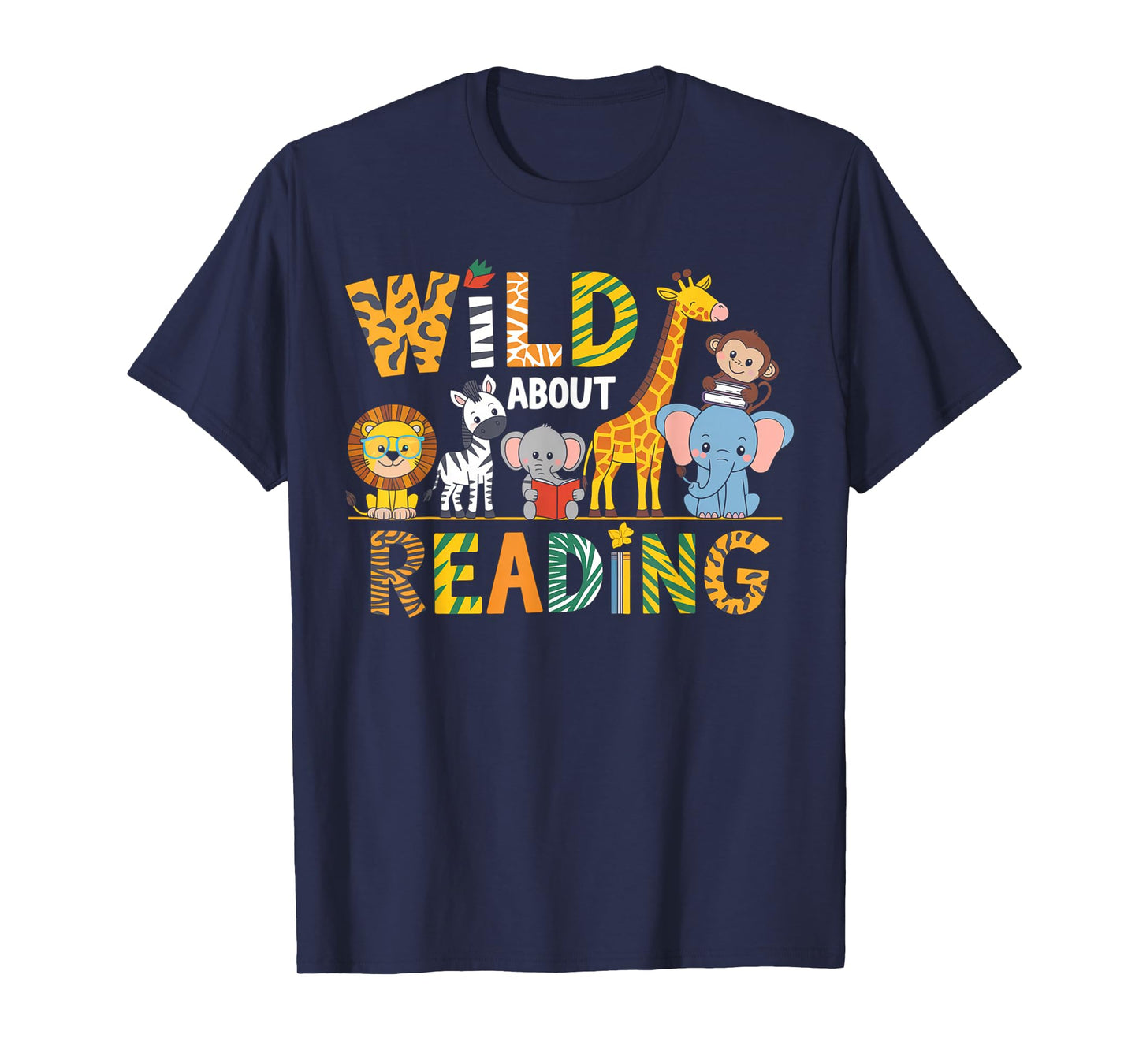 Wild About Reading Kid Love Wild Animal Books Back To School T-Shirt