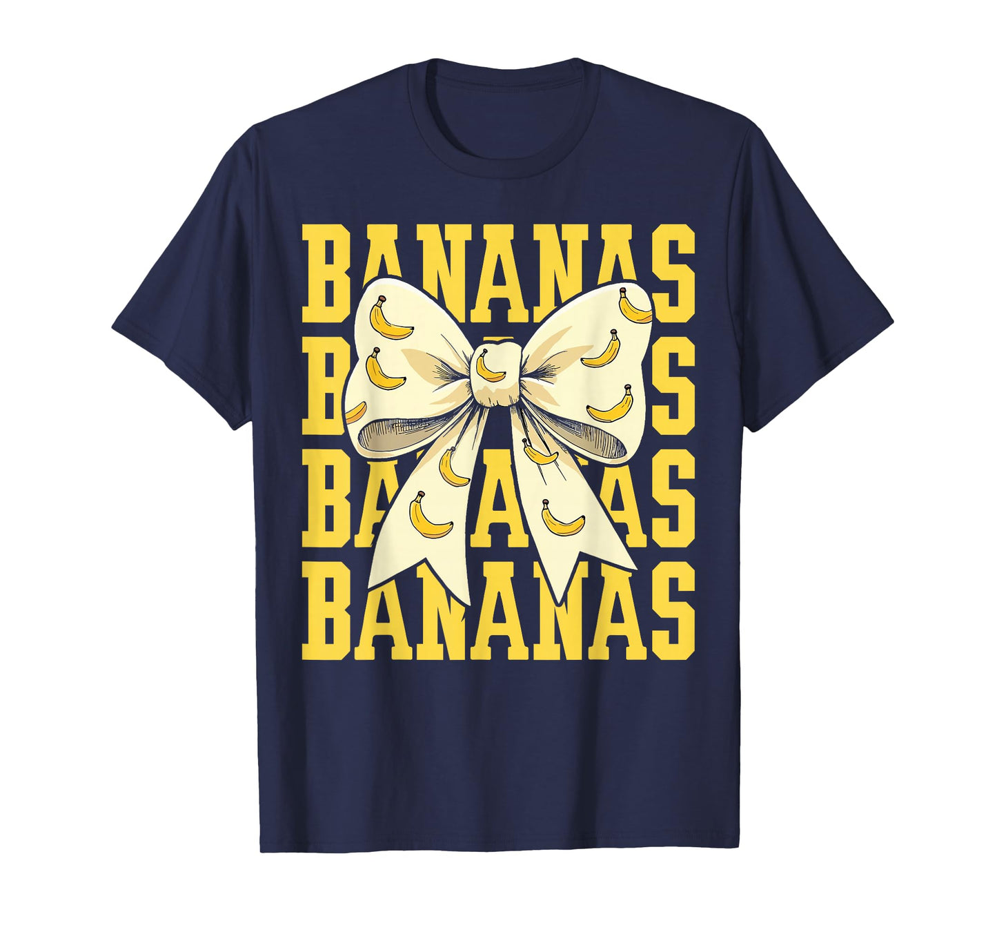 Retro Bananas Last Name Coquette Bow Women Girls Kids T-Shirt