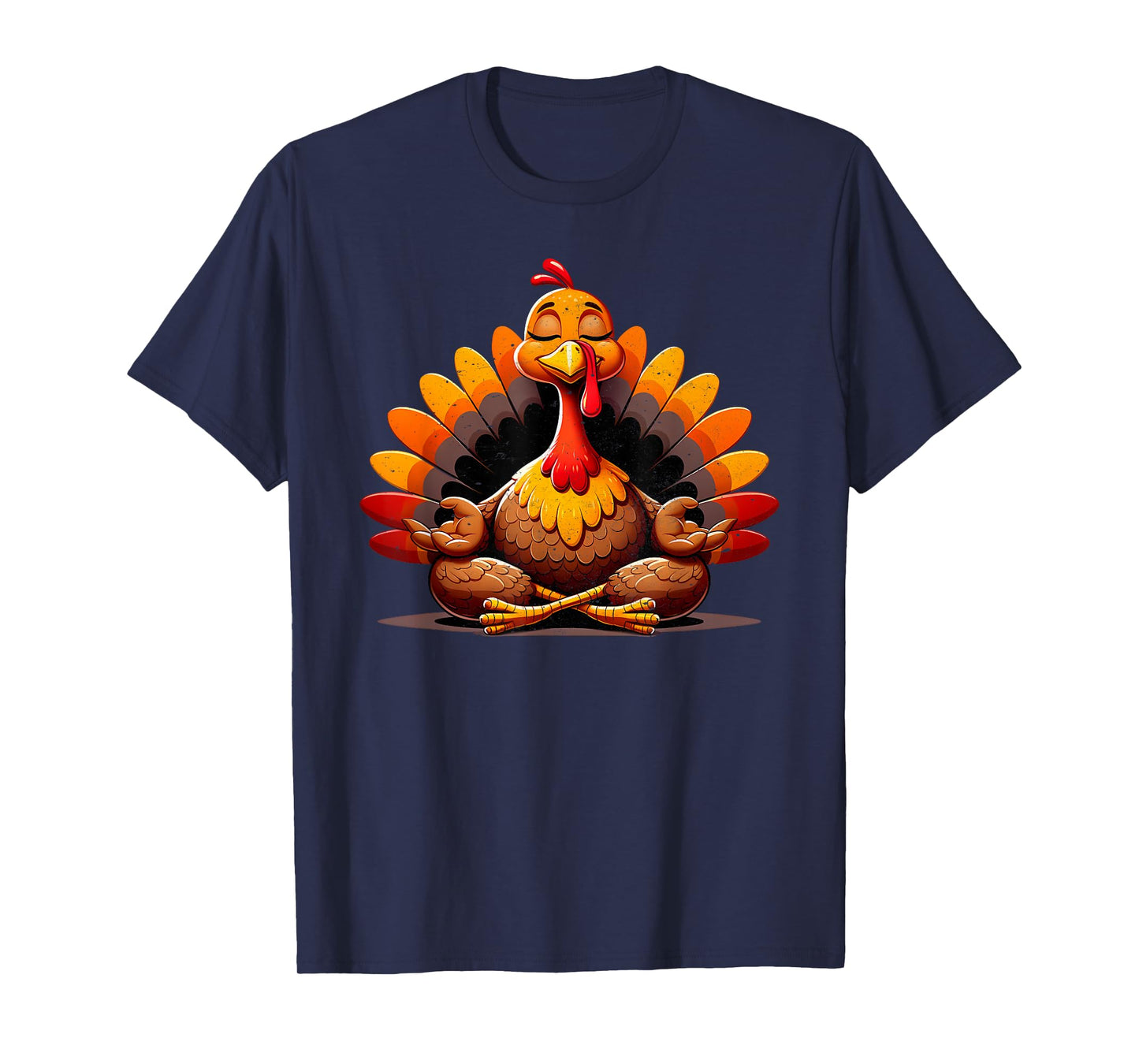 Turkey Yoga Thanksgiving Day Funny Meditating Namaste Fall T-Shirt