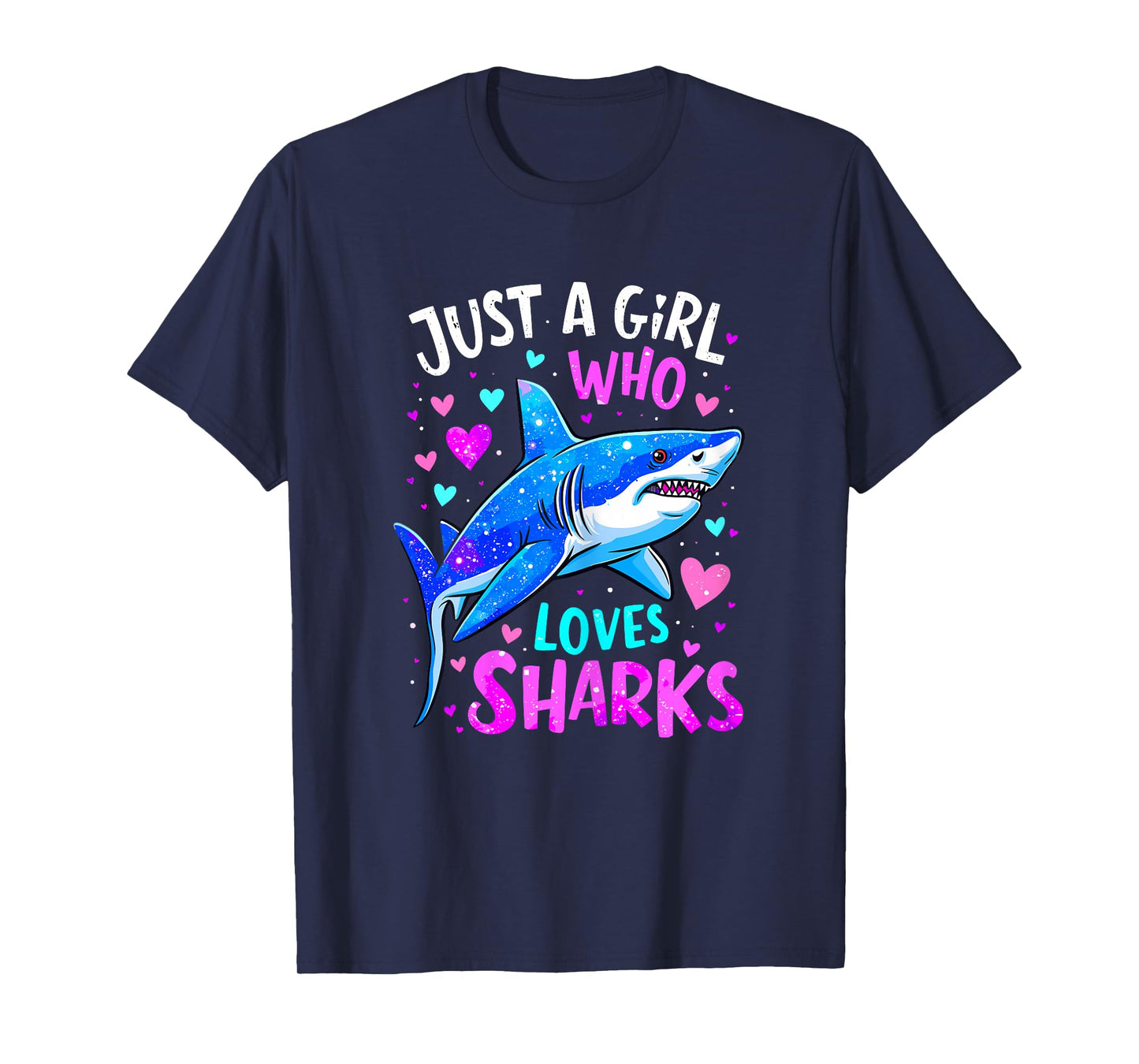 Shark Colorful Just a Girl Who Loves Sharks T-Shirt
