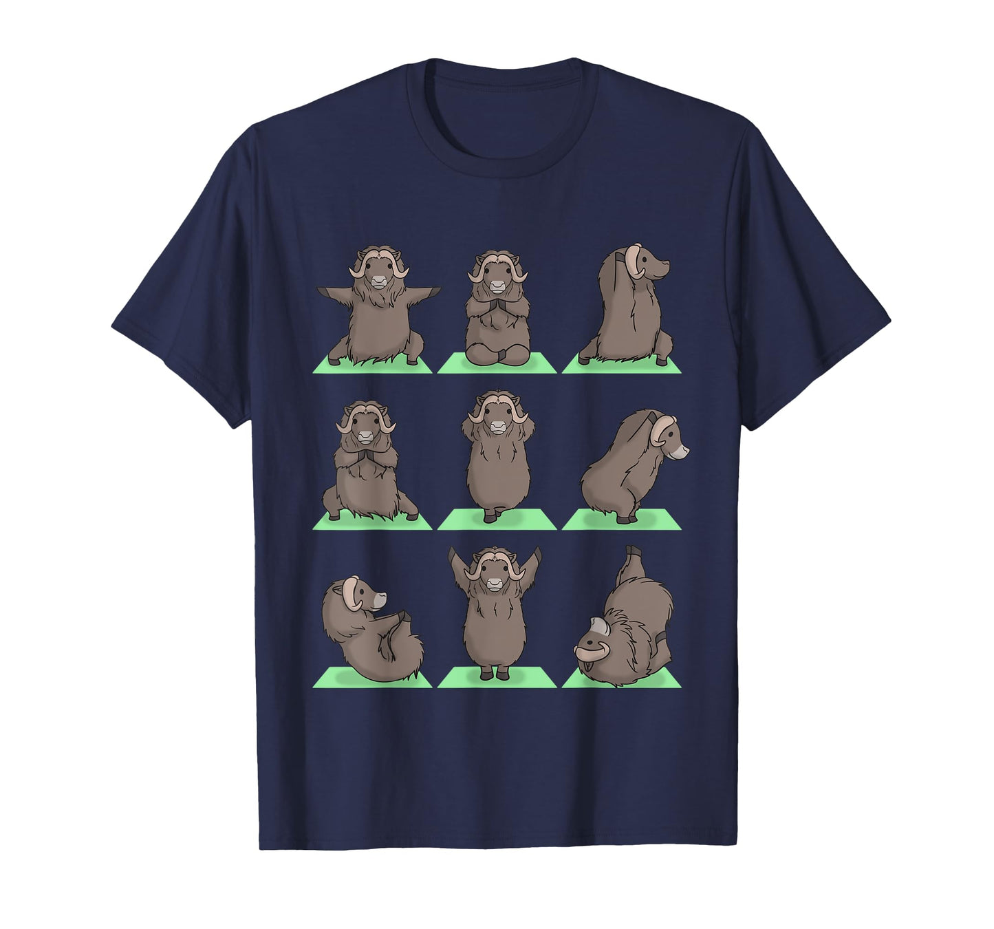 Musk Ox Yoga Pose Zen Cute Workout Exercise Yogi Funny T-Shirt