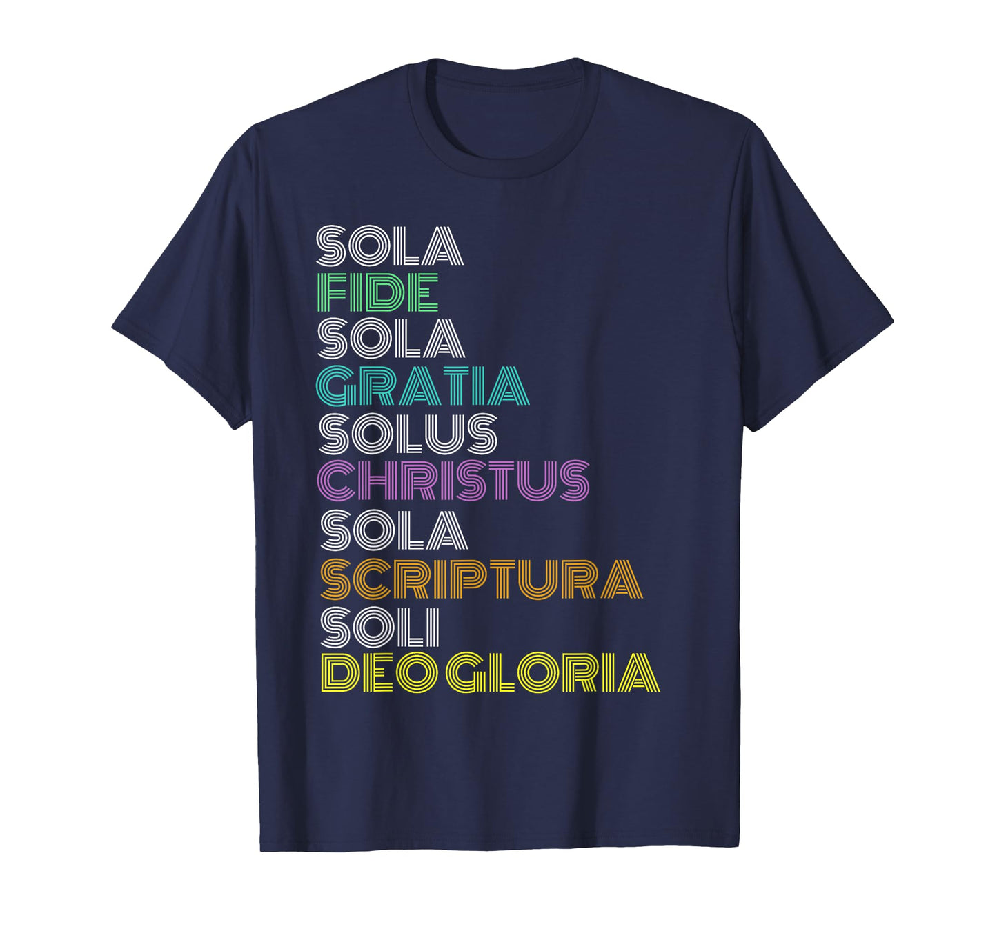 Reformed Christian Five 5 Solas Reformation Day Church T-Shirt