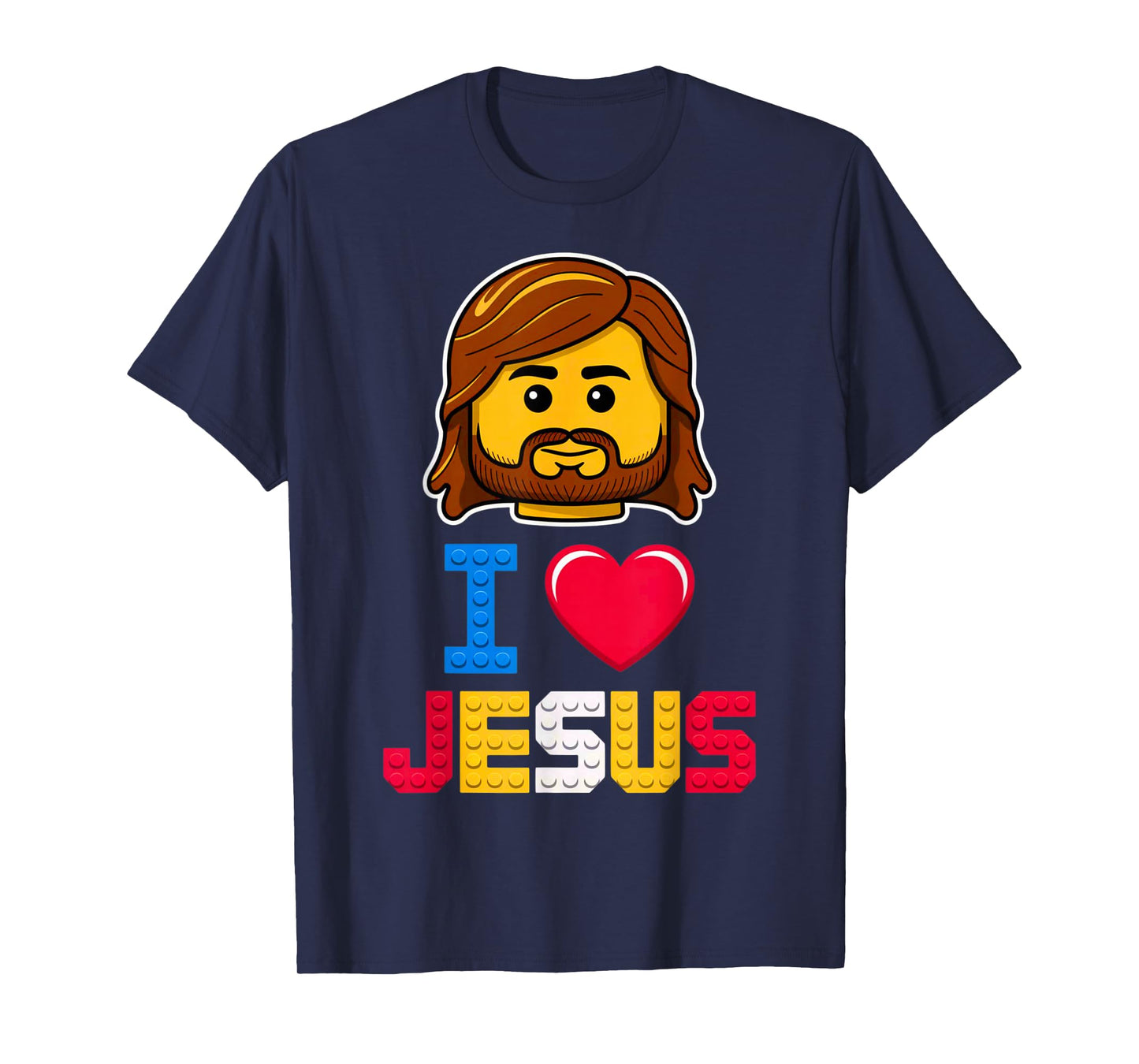 I Love Jesus Master Builder Building Bricks Blocks Christian T-Shirt