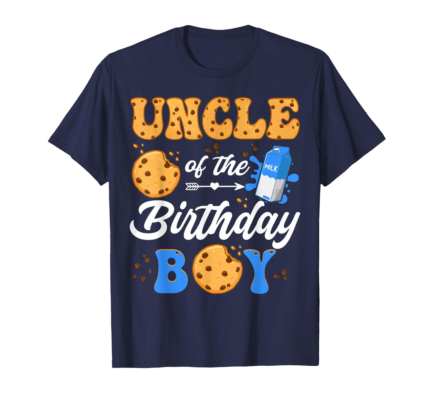 Uncle Of The Birthday Boy Milk And Cookies 1St Birthday T-Shirt