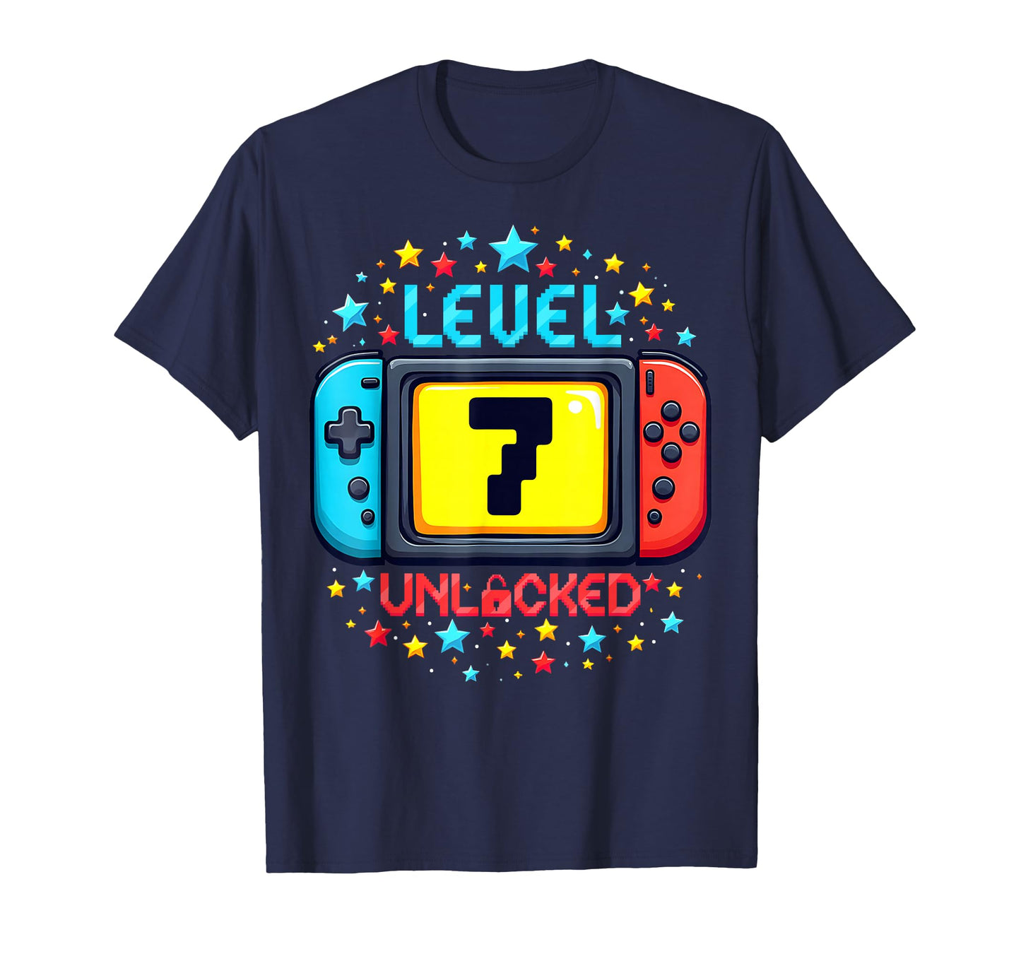Time To Level Up 7 Unlocked 7th Birthday Boy Video Gamer T-Shirt