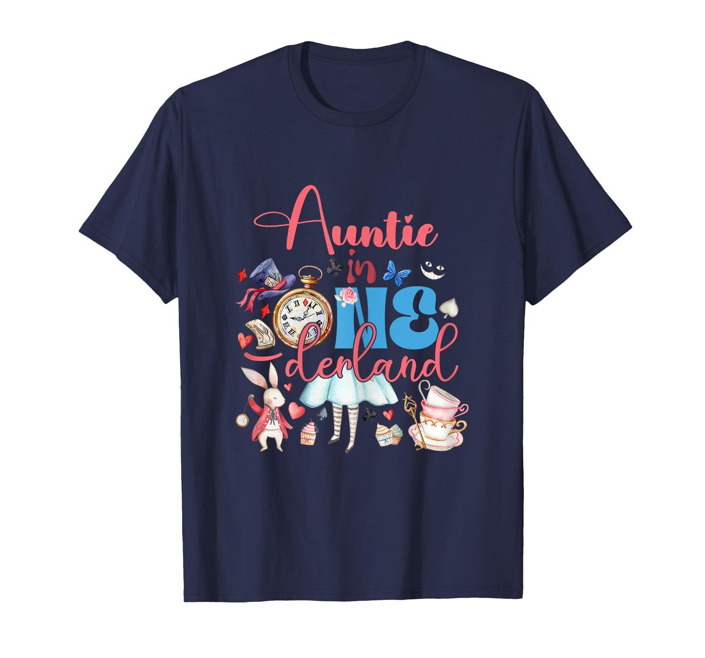 Alice Auntie in ONEderland Birthday Family T-Shirt