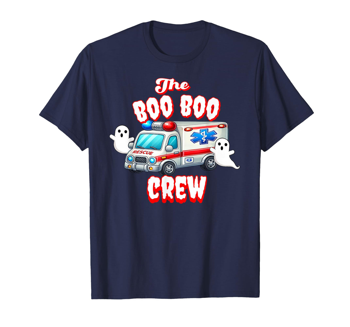 EMT Paramedic Boo Crew Ghost Halloween Nurse Scare Squad T-Shirt