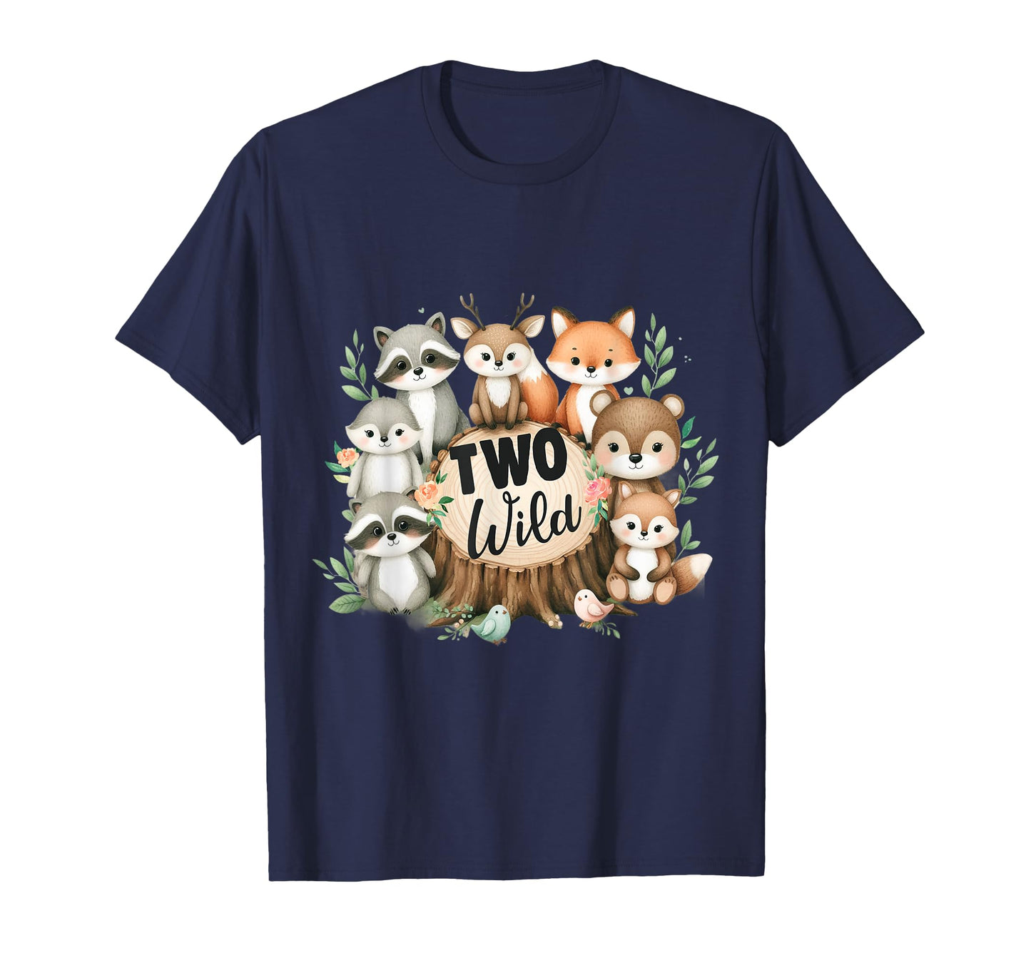 Two Wild Birthday Cute Woodland Animal Jungle 2nd Birthday T-Shirt