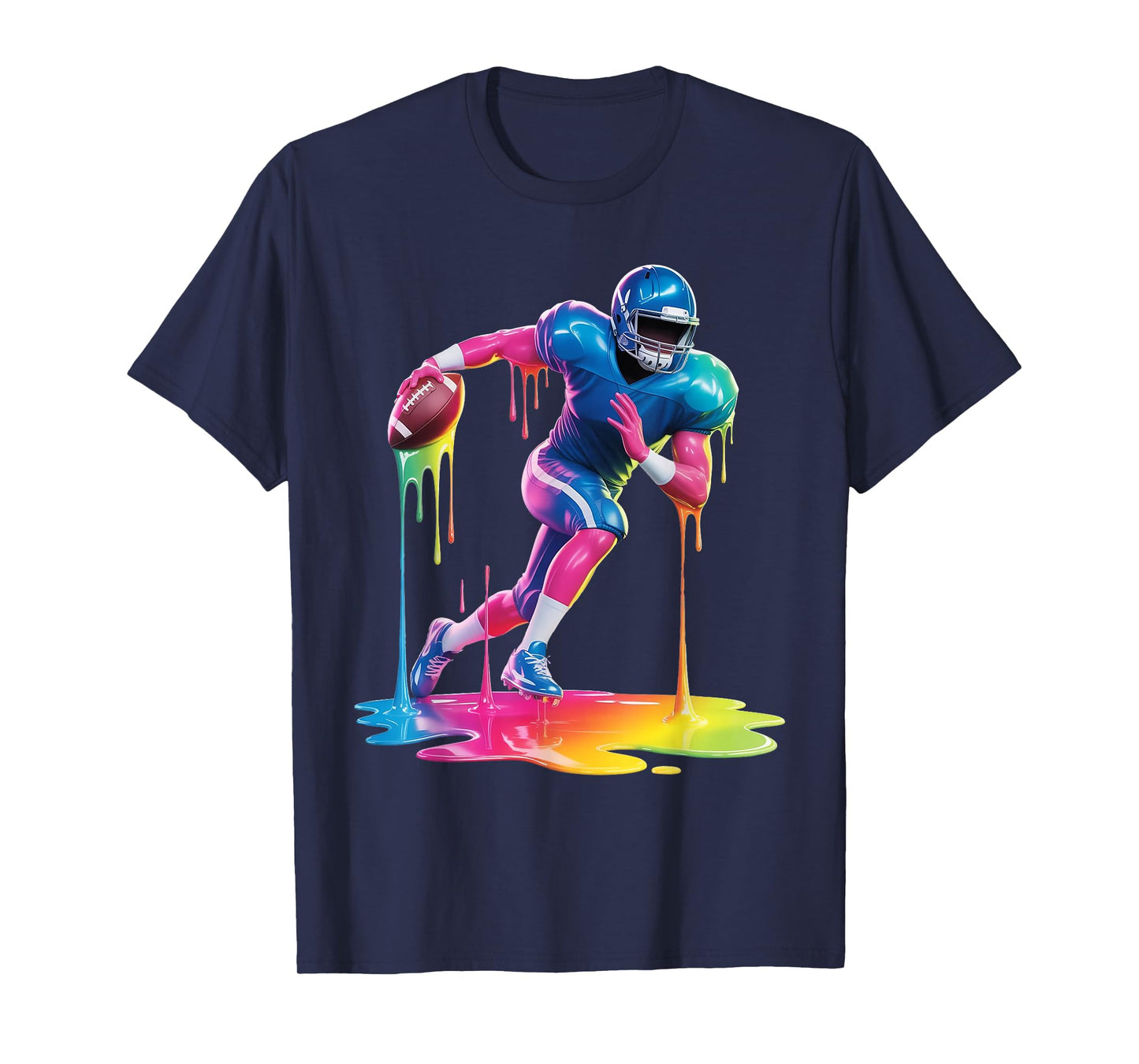 Tie Dye Football Drip Boys Youth Kid Dripping Football T-Shirt