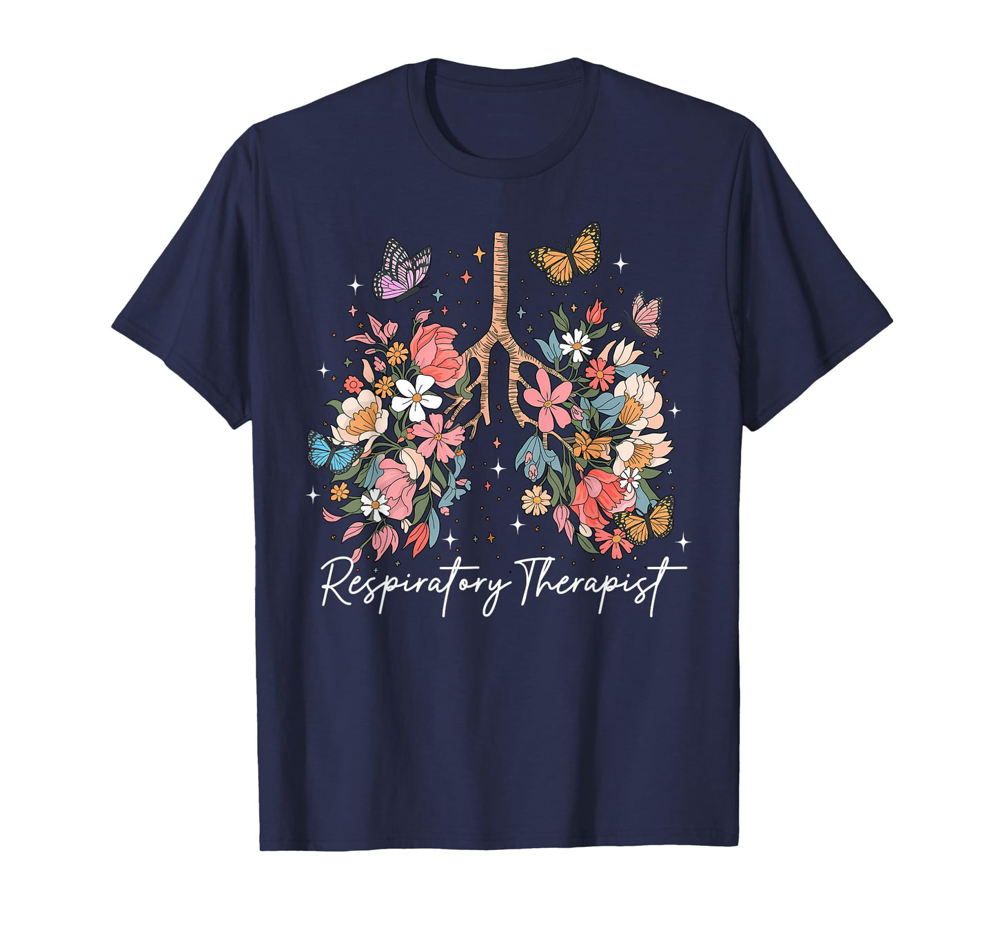 Respiratory Therapist Therapy Lung Happy Easter Day Floral T-Shirt