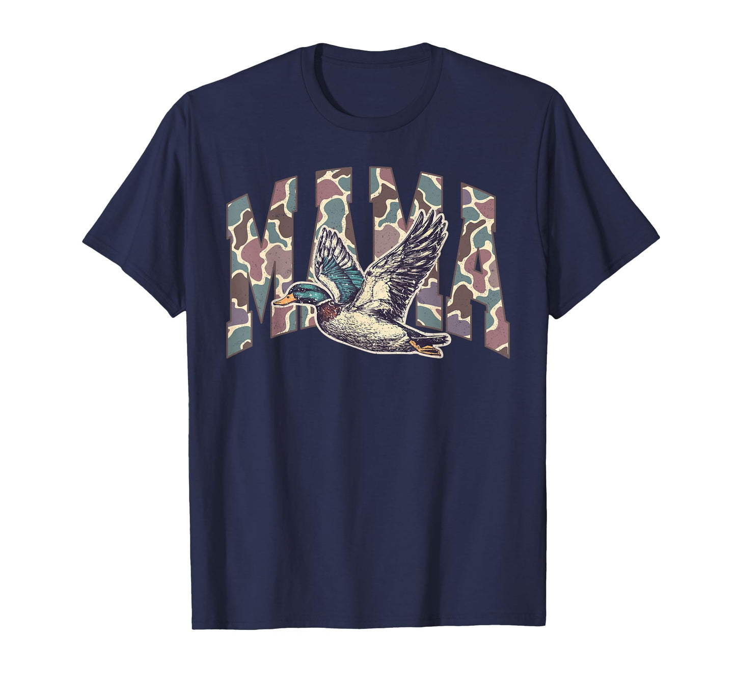Mallard Duck Hunting Mama Retro Camouflage Daddy Mothers Day T-Shirt