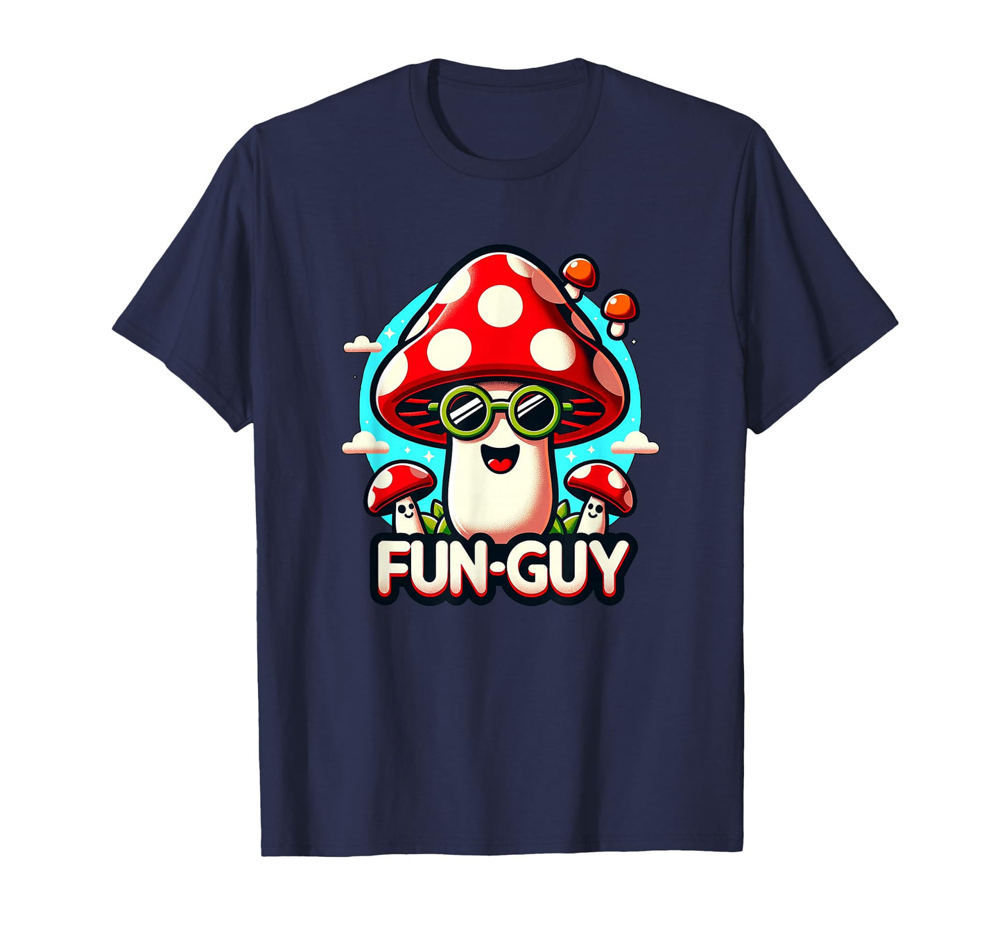 Kids & Toddler Fun Pun 'FUN-GUY' Funny Cute Mushroom Themed T-Shirt