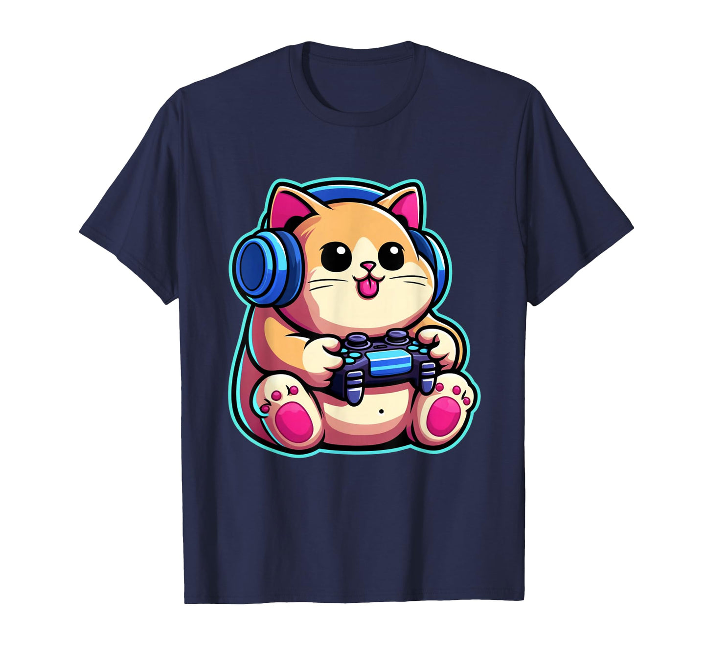 Funny Cat Gamer Gaming Cat Video Game T-Shirt