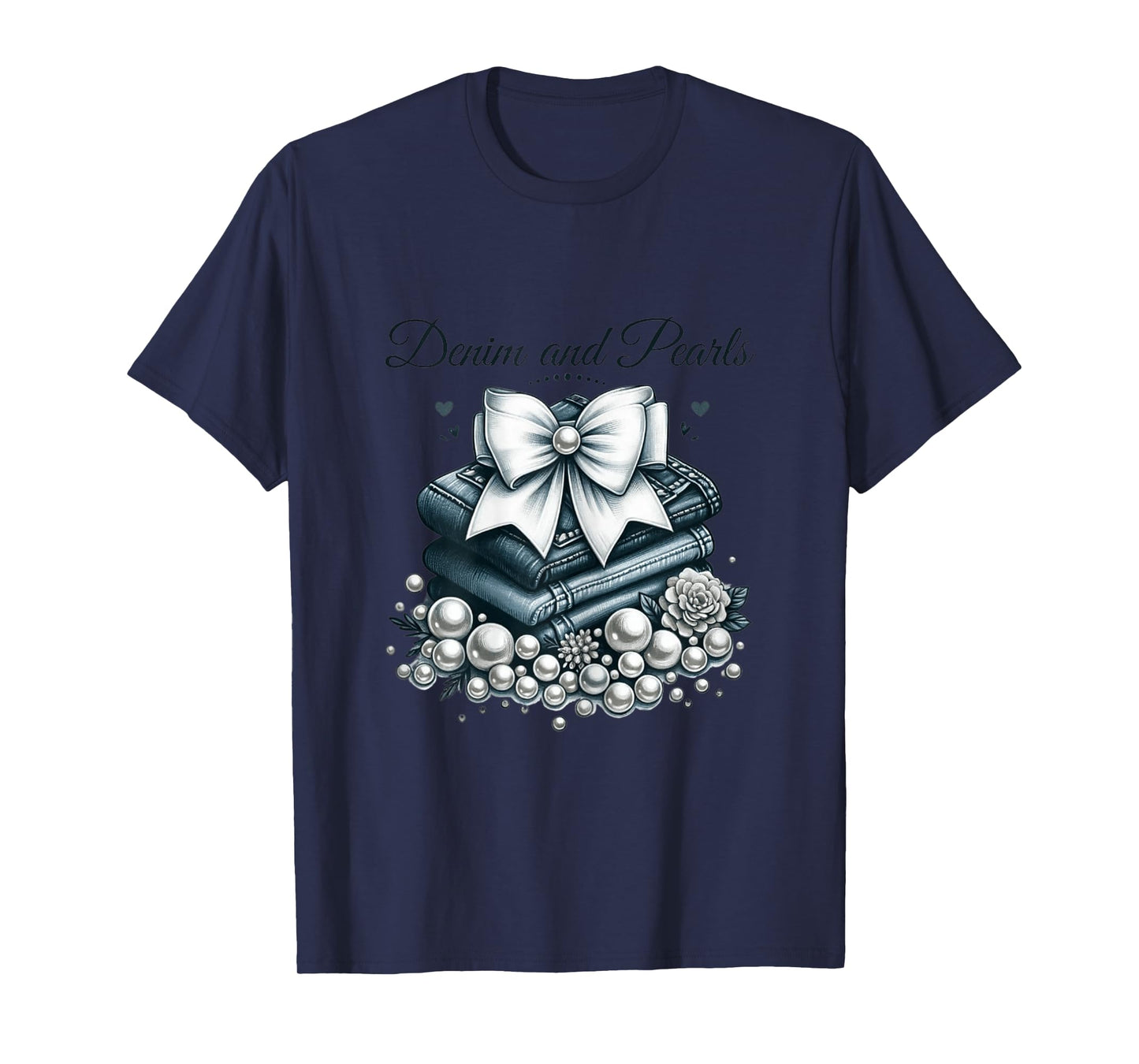 Pearls & Denim 2025 Outfit for Stylish Women T-Shirt
