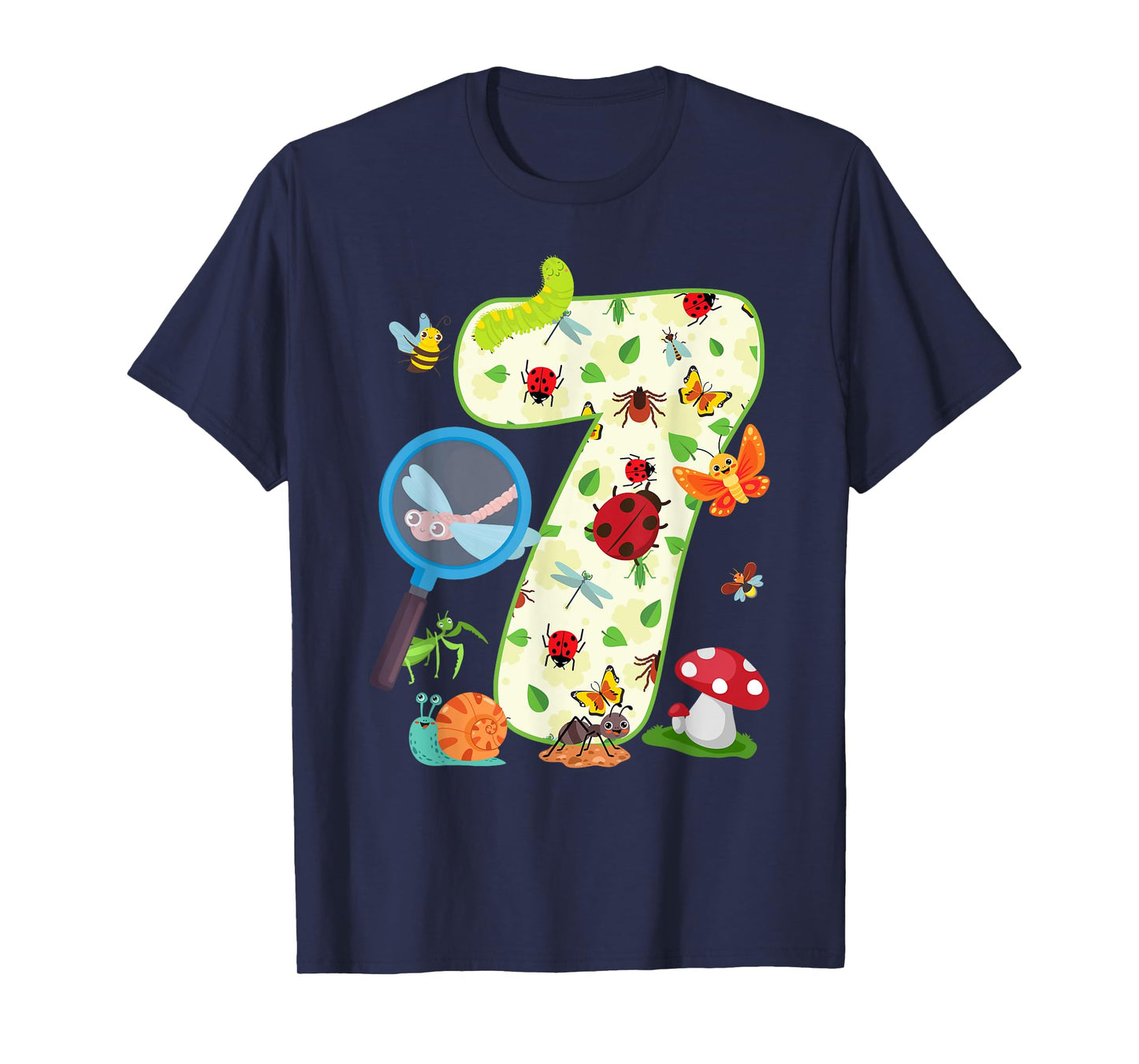 7 Year Old Birthday Insect Lover 7th Bday Bug Insect Party T-Shirt