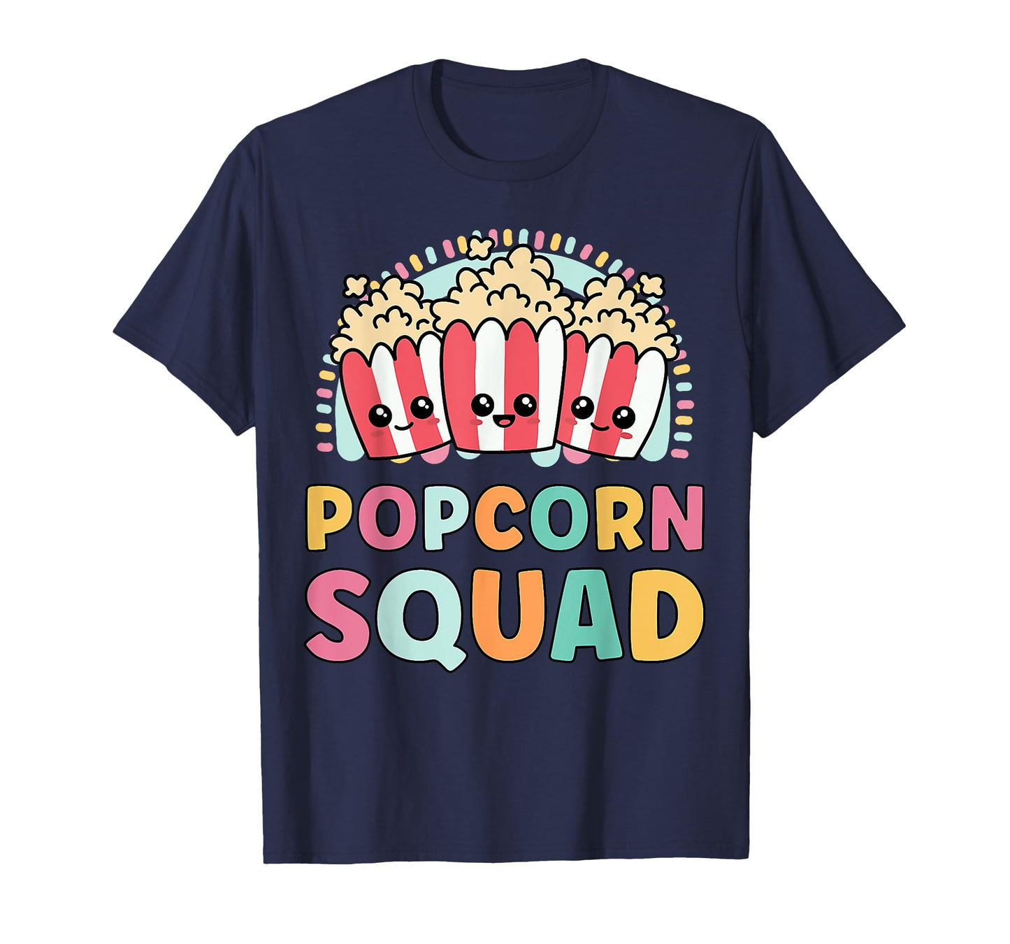 Cute Popcorn Design And Matching Popcorn Squad Outfit T-Shirt