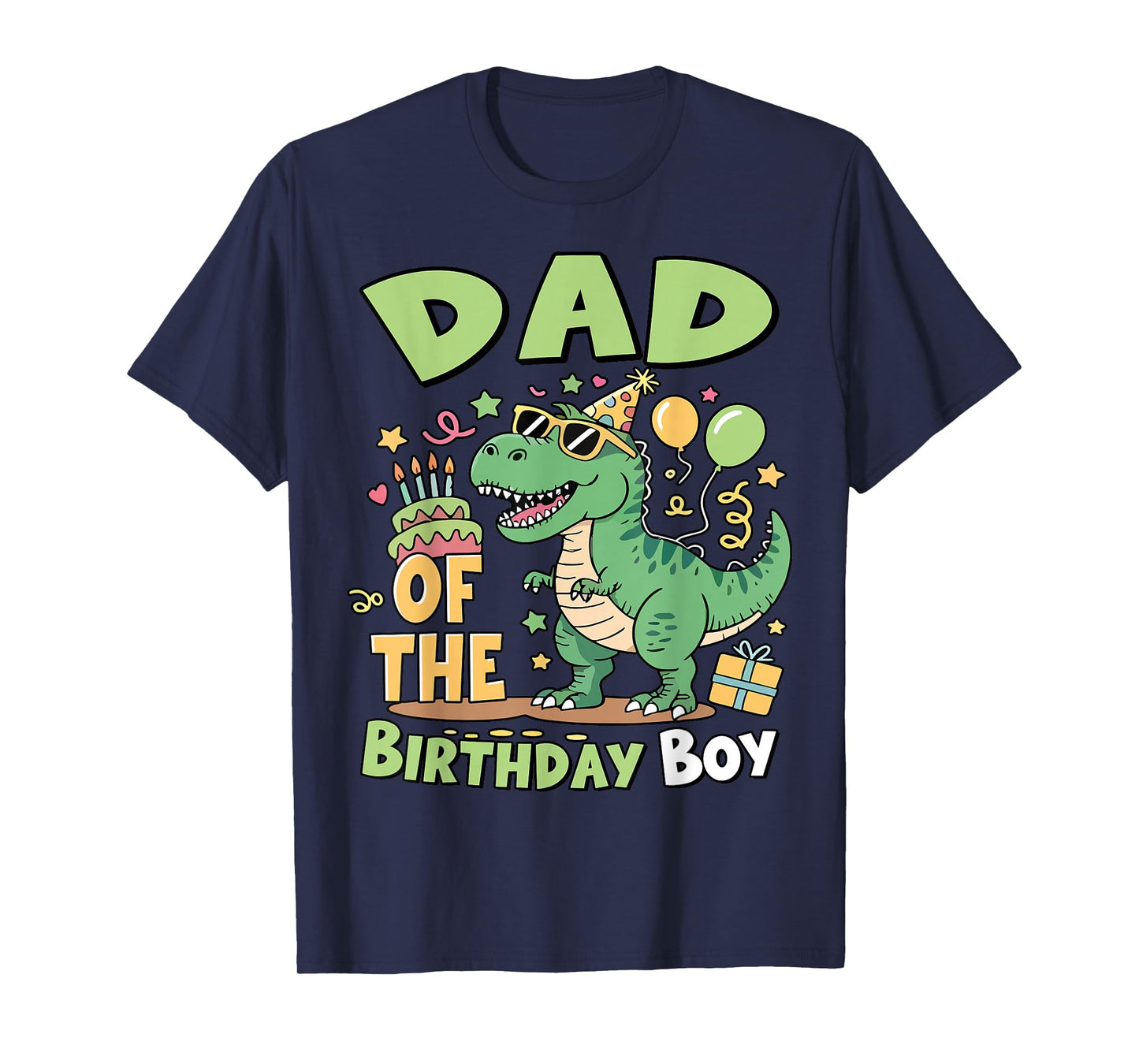 Dad of The Birthday Boy T Rex Dinosaur Family Party Mens T-Shirt