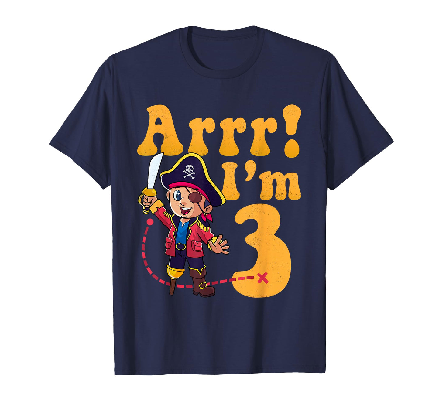 Kids 3rd Pirate Birthday Party Arrr I'm 3 Three Years Old T-Shirt