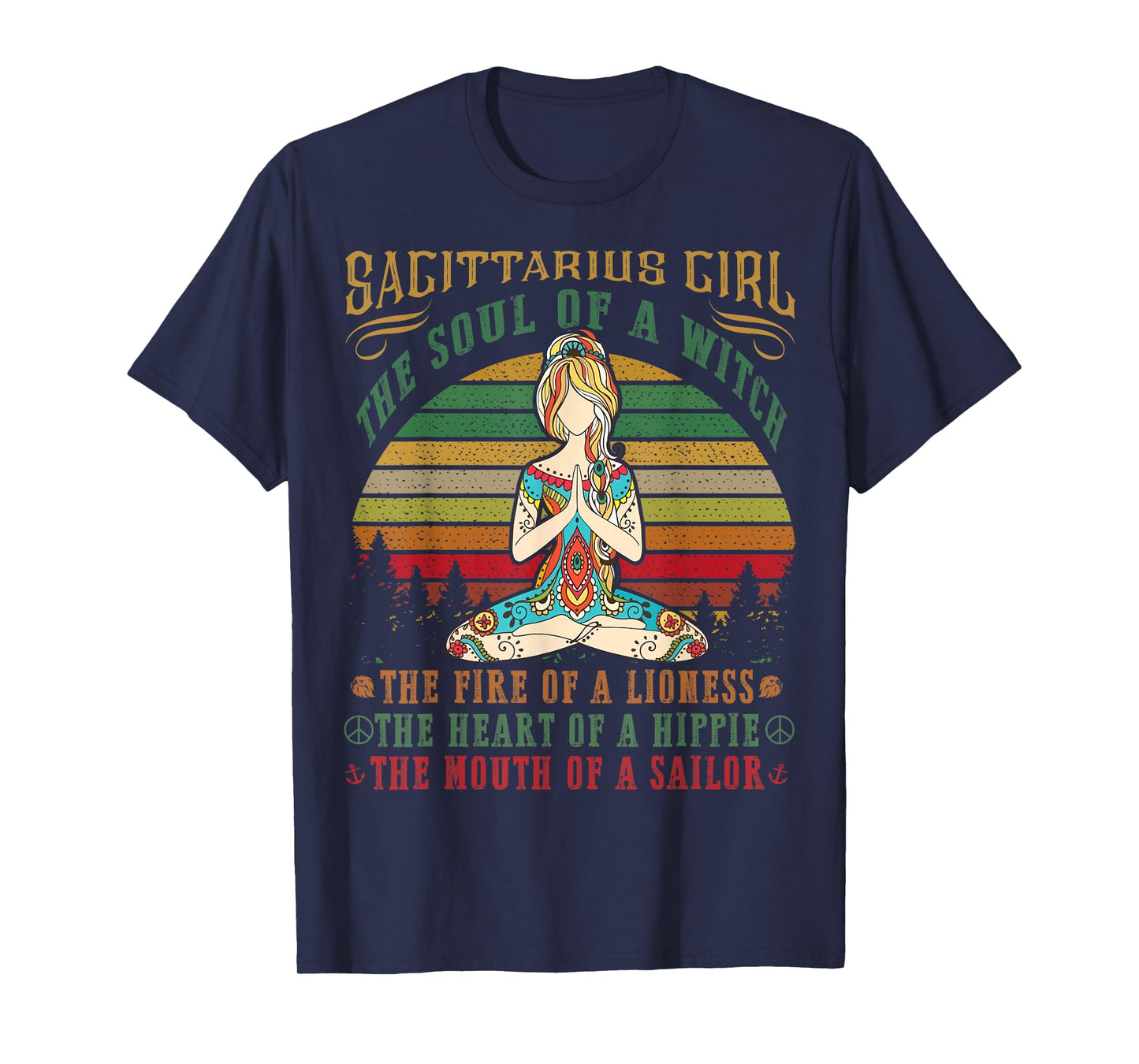 Sagittarius Girl Tshirt for Yoga Black Women Birthday Gifts T-Shirt