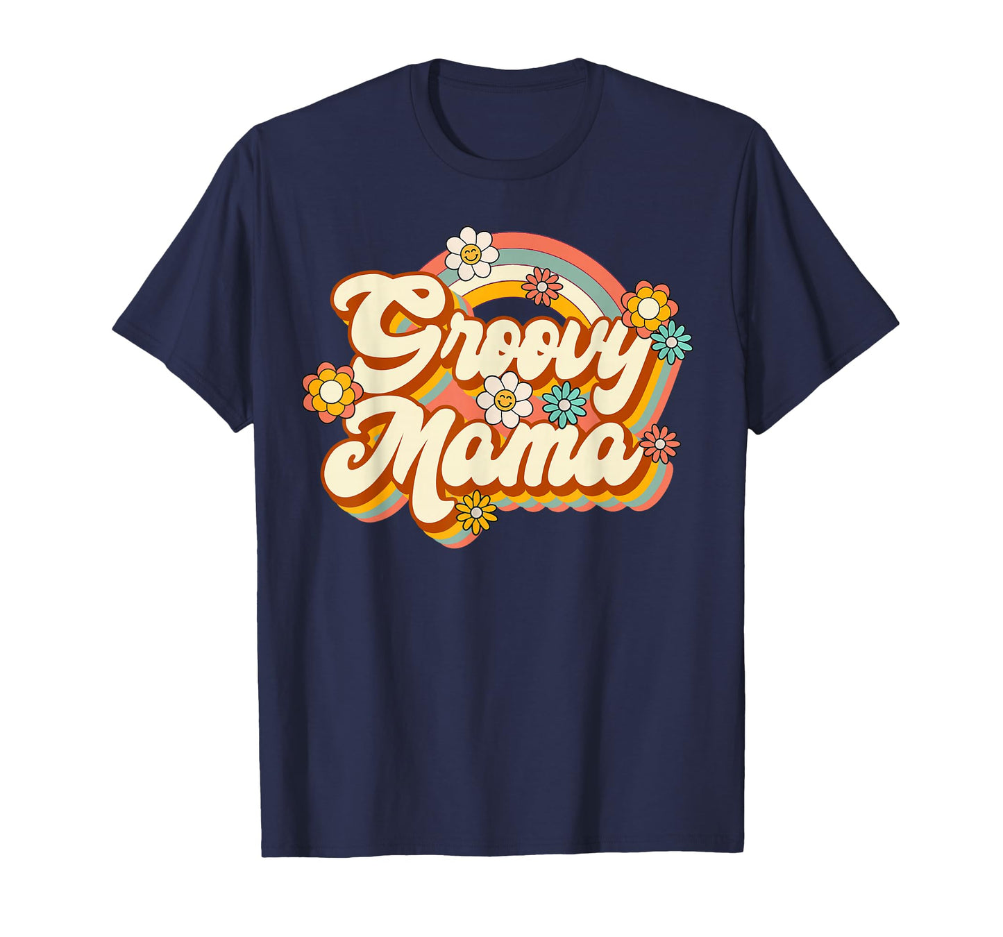 Retro Groovy Mama Family Birthday 60s 70s Hippie Costume T-Shirt