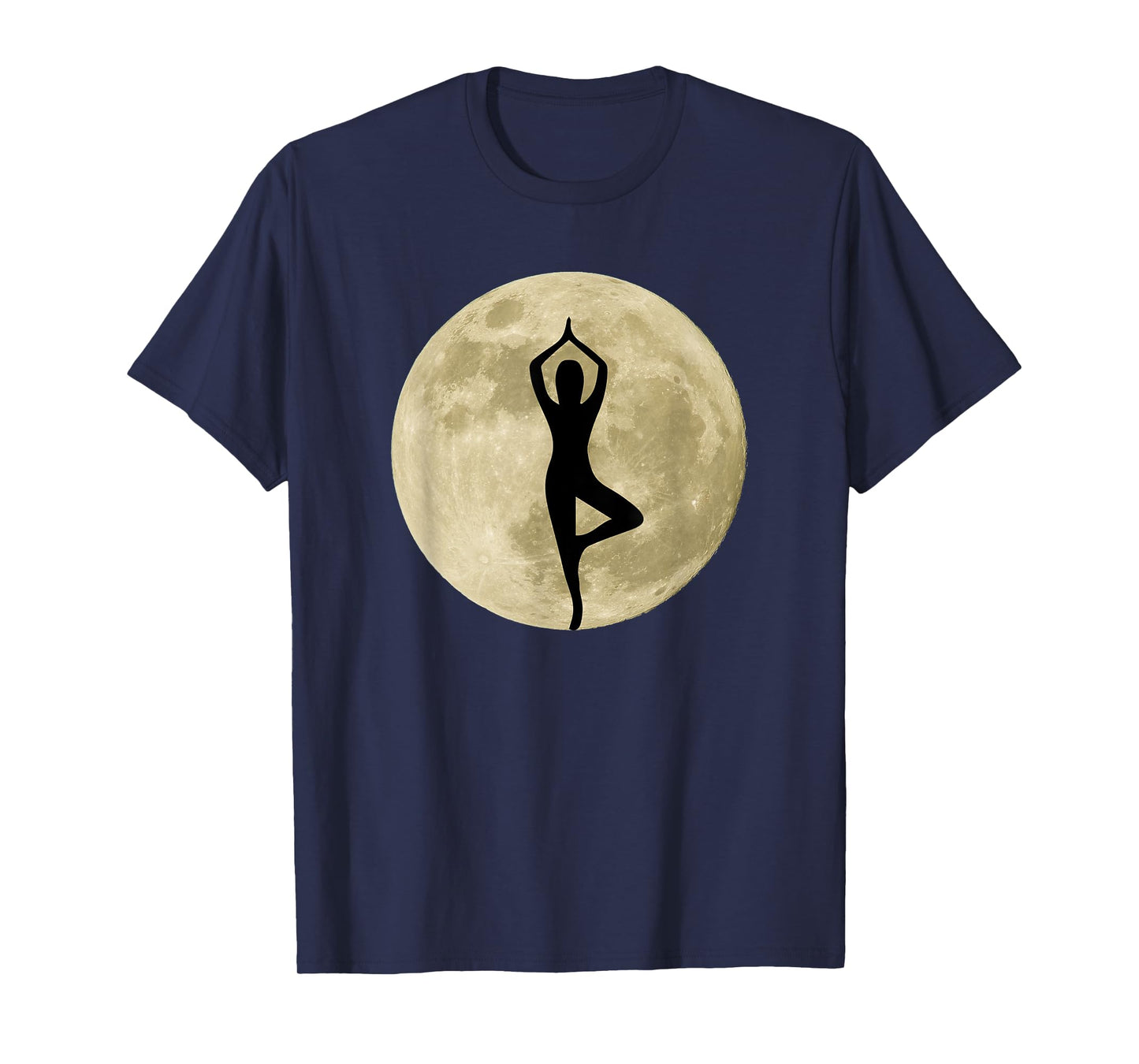Yoga Pose Tree Vrikshasana Asana Full Moon T-Shirt