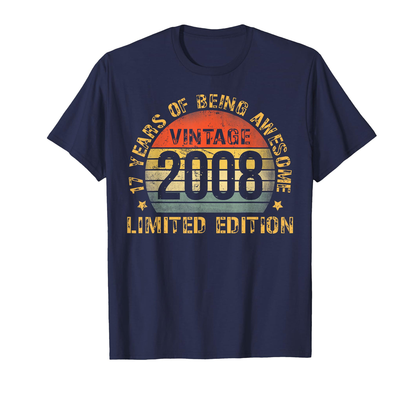 17 Year Old BDay Decorations Men Boy 17yr 2008 17th Birthday T-Shirt