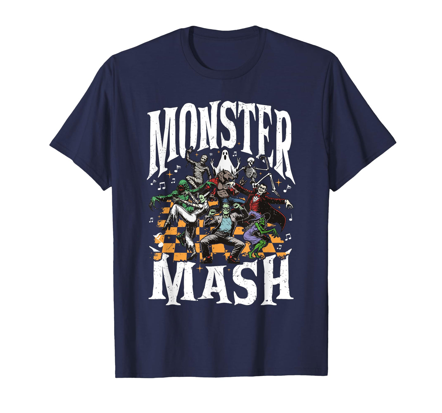 Monster Mash Retro Halloween Funny Monster Spooky Womens Men T-Shirt
