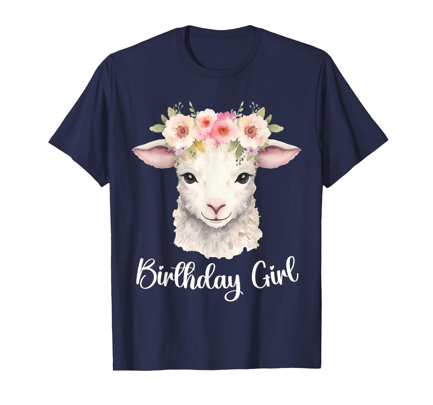 Lamb, Sheep with Flowers for the Birthday Girl T-Shirt