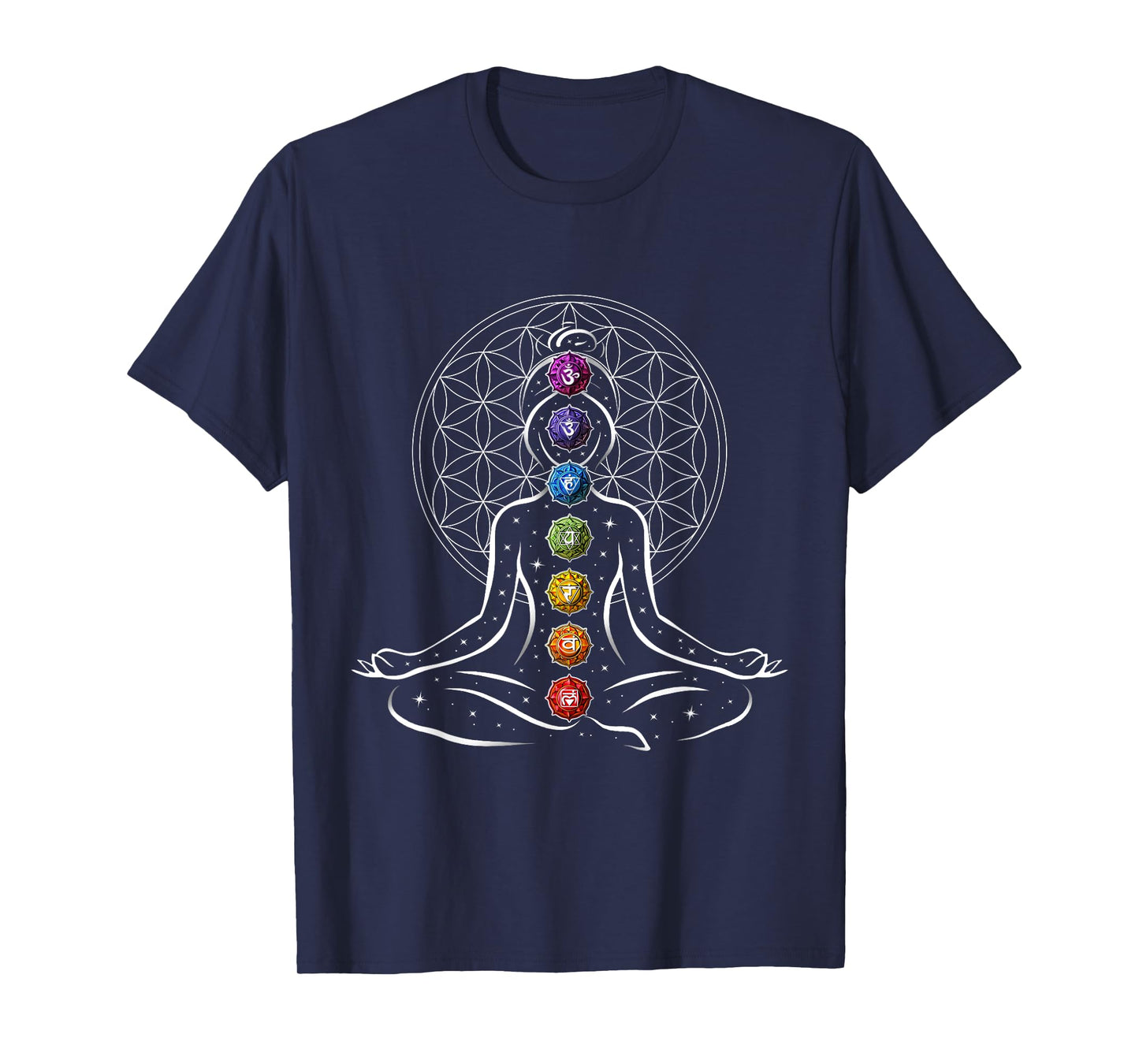 Yoga Meditation Chakras Zen Flower of Life Sacred Geometry T-Shirt