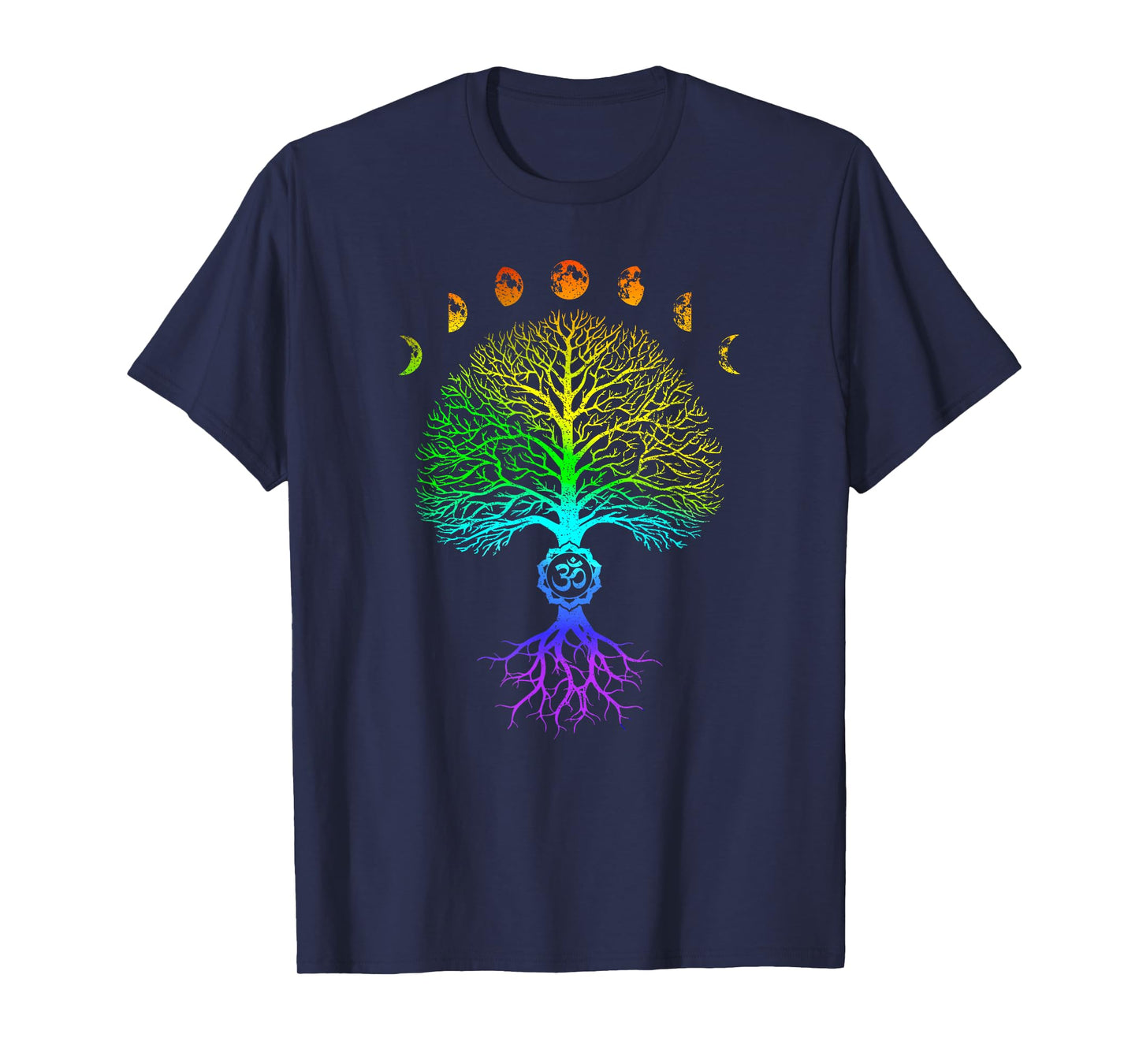 Tree of Life Phases of the Moon Om Chakra Yoga Gift T-Shirt