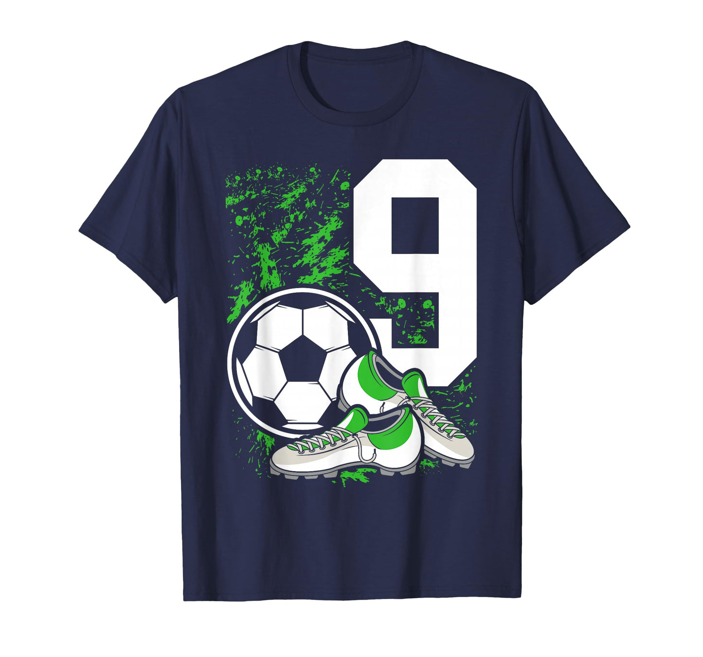 9th Birthday Boys 9 Years Soccer Football Player Birthday T-Shirt