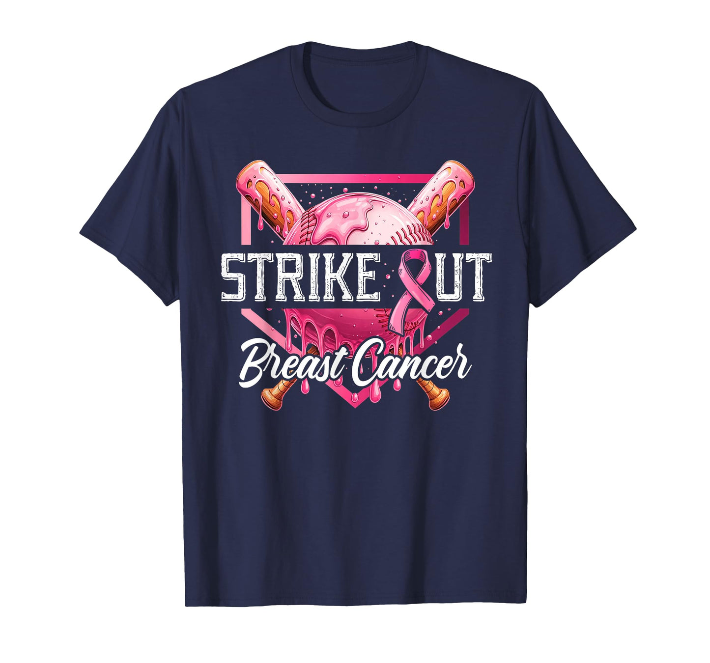 Strike Out Breast Cancer Baseball Fight Awareness Men Women T-Shirt