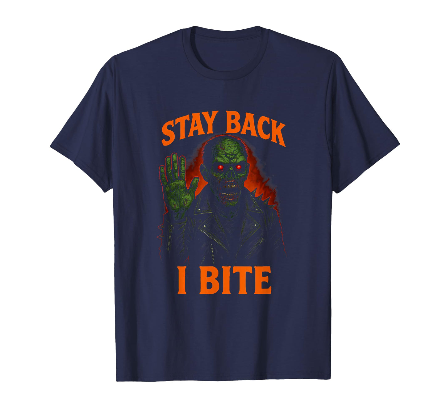 Stay Back I Bite Creepy Zombie Halloween T-Shirt