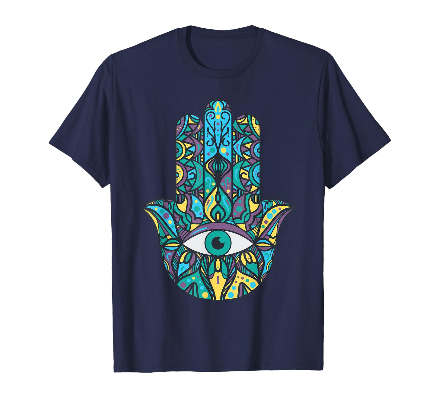 Hamsa Hand Meditation Yoga Hand Of Fatima Men Women T-Shirt