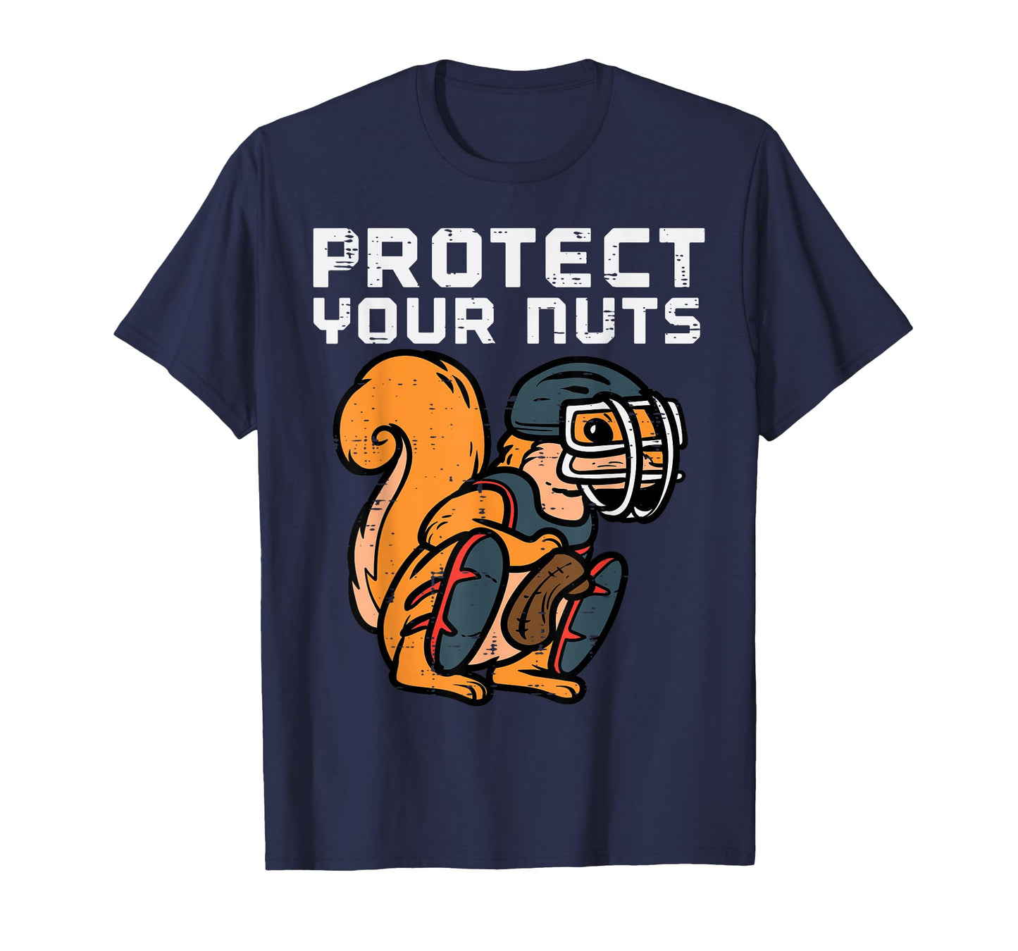 Squirrel Baseball Catcher Protect Your Nuts Boys Kids Men T-Shirt