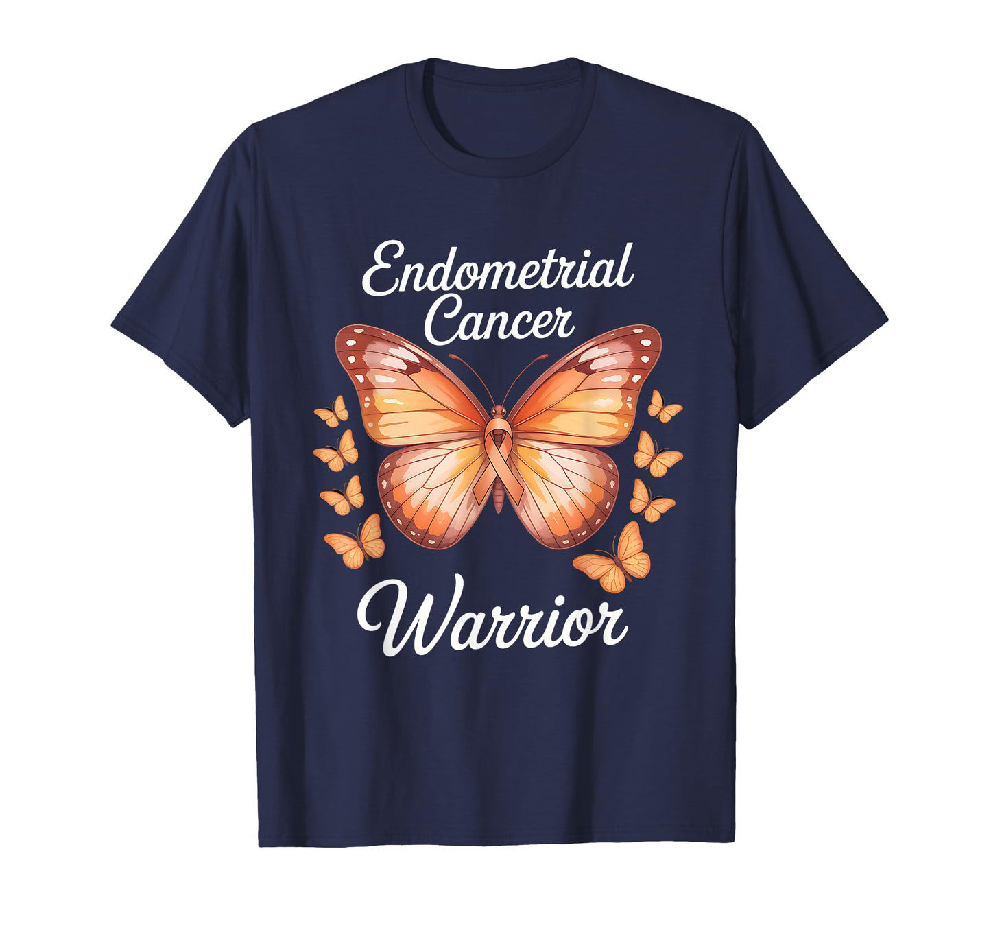 Warrior Endometrial Cancer Awareness Uterine Cancer Ribbon T-Shirt