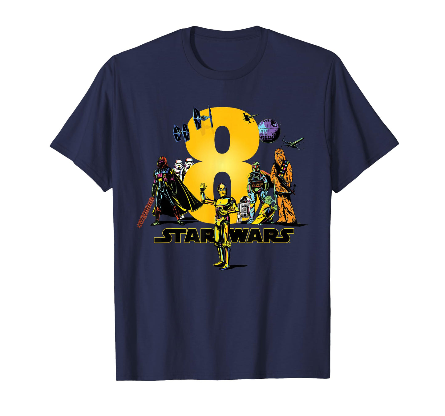 Star Wars Classic Characters Eighth Birthday 8 Years Old T-Shirt