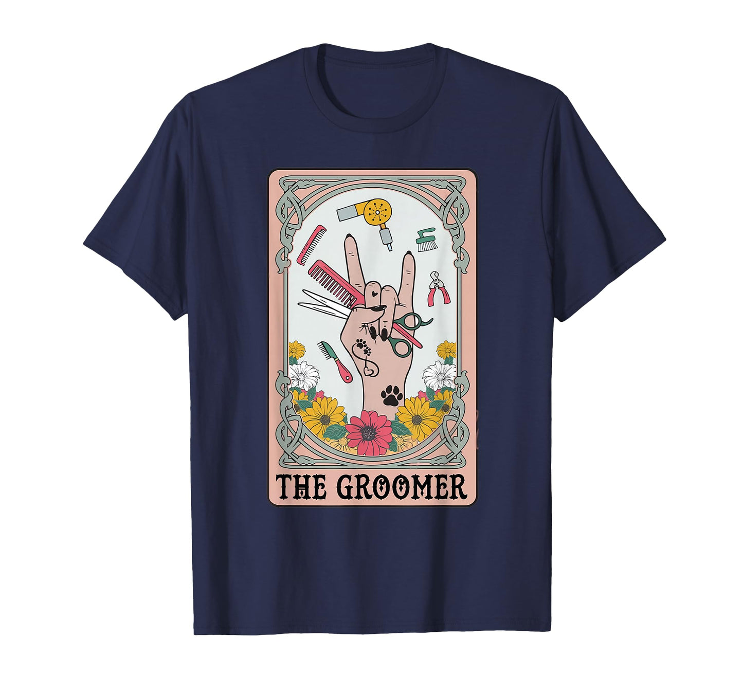 Funny Tarot Card Pet Grooming Dog Groomer Girl Women T-Shirt