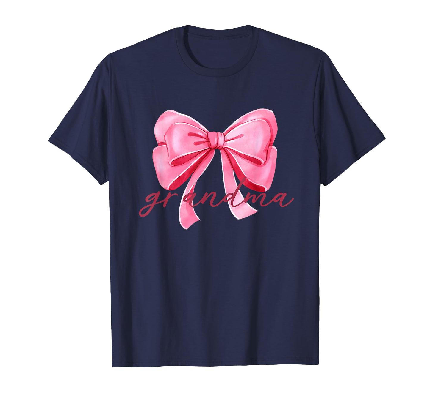 Grandma Pink Bow Birthday Baby Shower Family Pink Ribbon T-Shirt