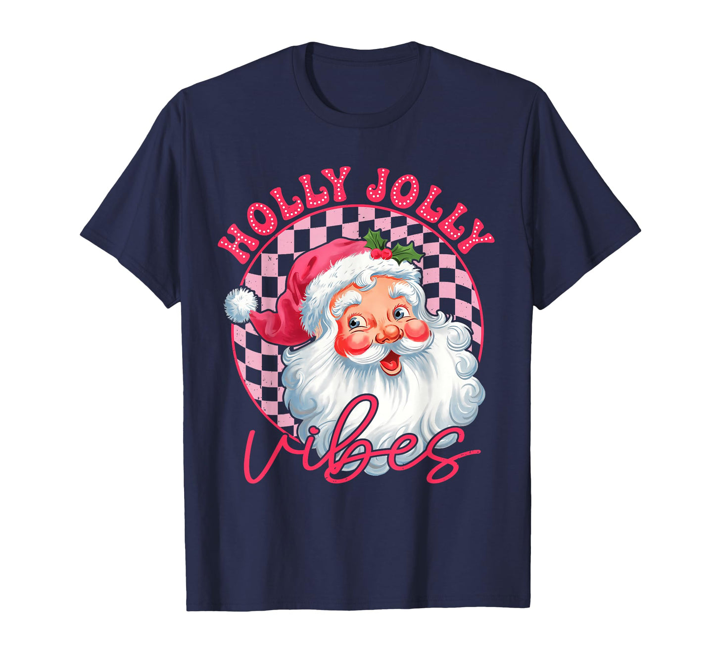 Groovy Cute Santa Claus Christmas Vibes Xmas Women Girl Kids T-Shirt