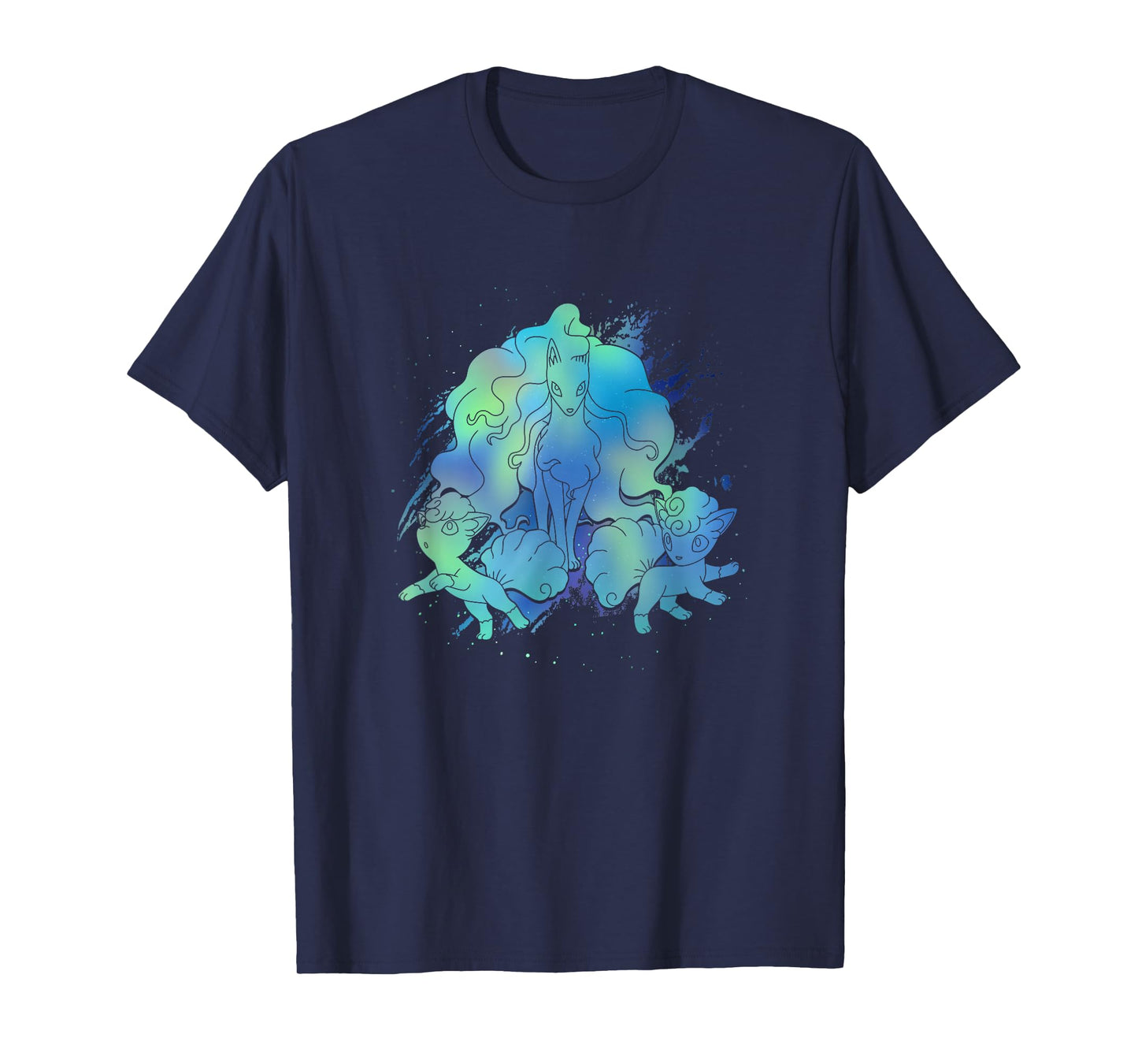 Pokémon Alolan Ninetales & Vulpix Beautiful Northern Lights T-Shirt