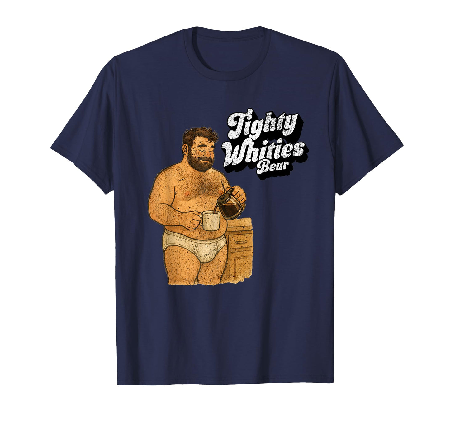 Retro Bear Illustration Tighty Whities Briefs Art T-Shirt