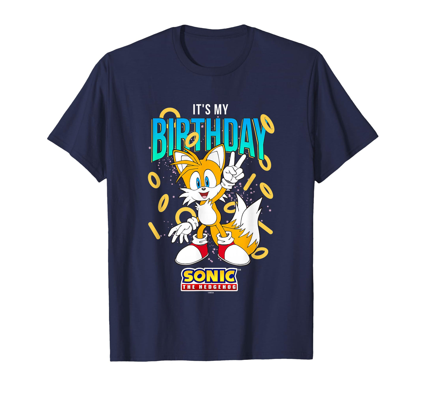 Sonic The Hedgehog Birthday It's My Birthday Tails Rings T-Shirt