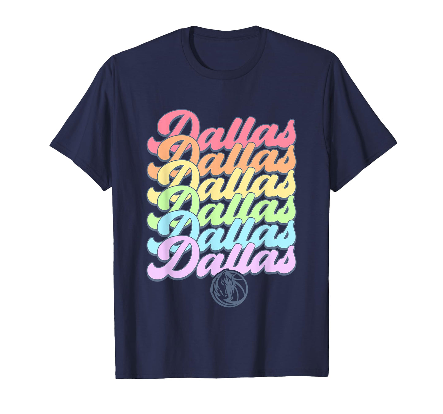 NBA Dallas Mavericks Pastel Rainbow Pride Stack T-Shirt