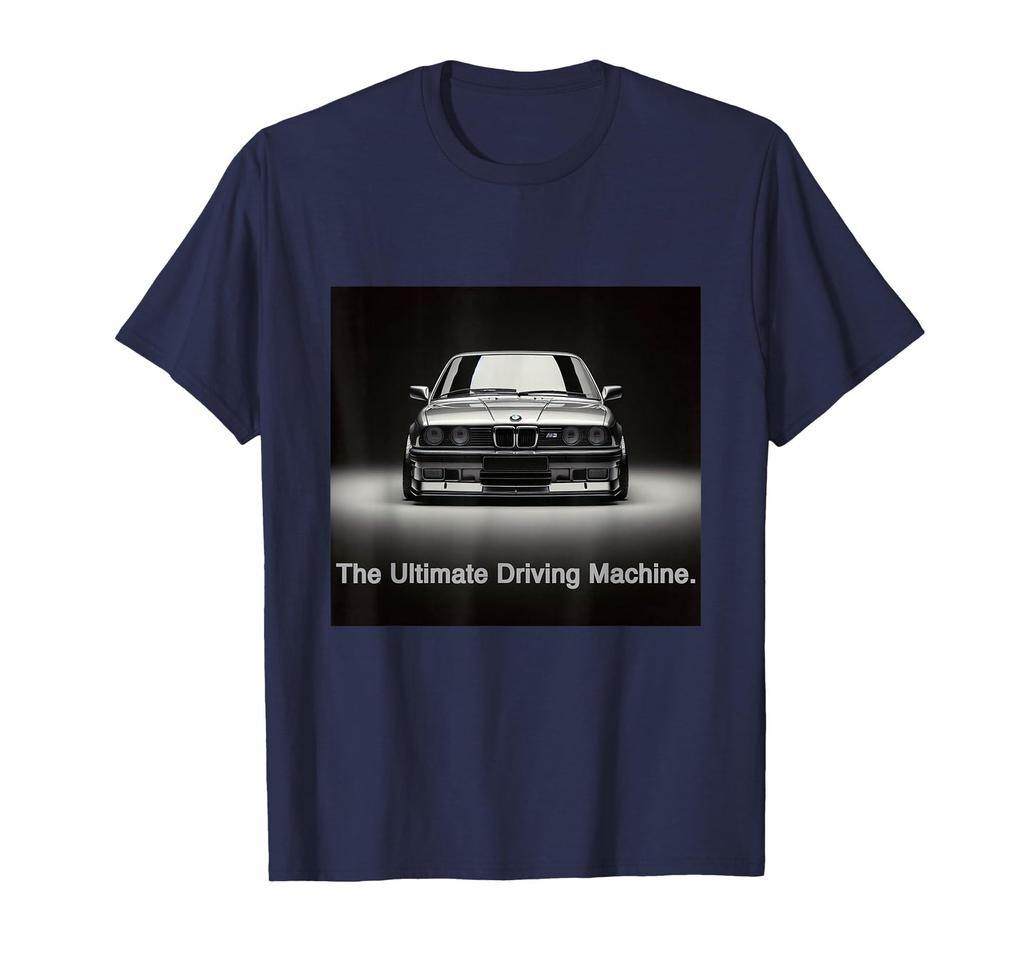 Russ Designs Ultimate Driving Machine Vintage Euro E30 T-Shirt - Black, Small, Unisex, Short Sleeve, Polyester, Car-Themed, Driving, All Seasons