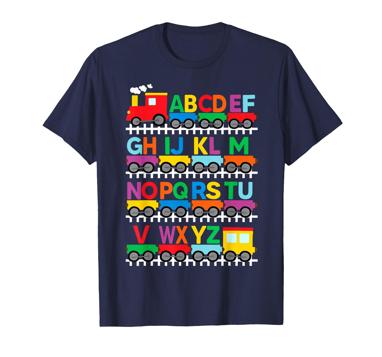 Train Railroad Lover ABC Alphabet A-Z ABCs Kindergarten Kids T-Shirt