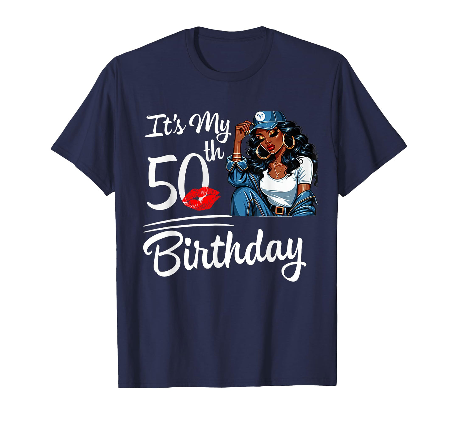 It's My 50th Birthday 50 Years Old Black Melanin Women Girl T-Shirt