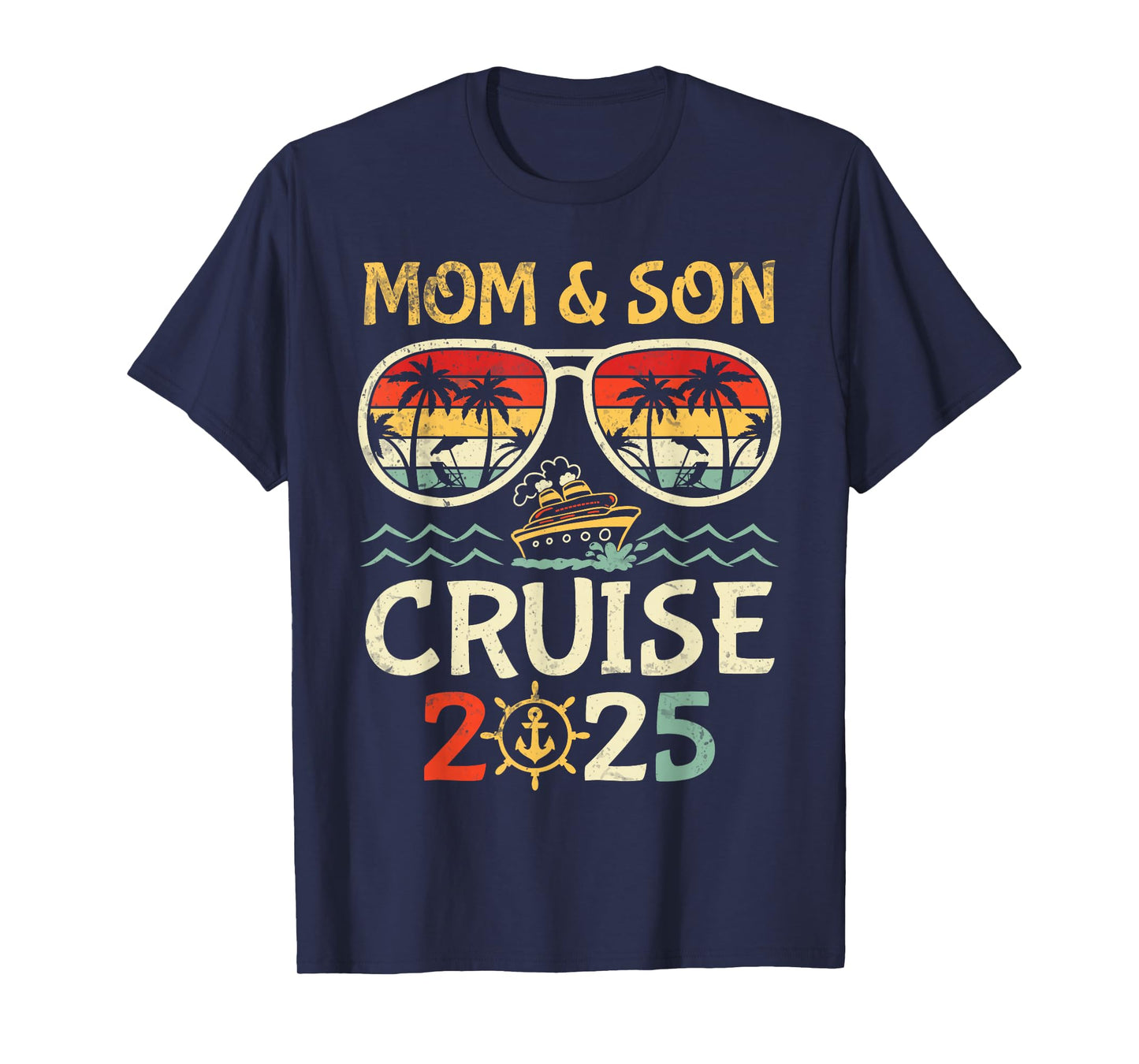 P8Shop New Trip 2025 Mom & Son Tropical Family Vacation T-Shirt - Black, Unisex-Adults/Kids, Short Sleeve, T-Shirt, Solid, Crew Neck, Medium, Summer